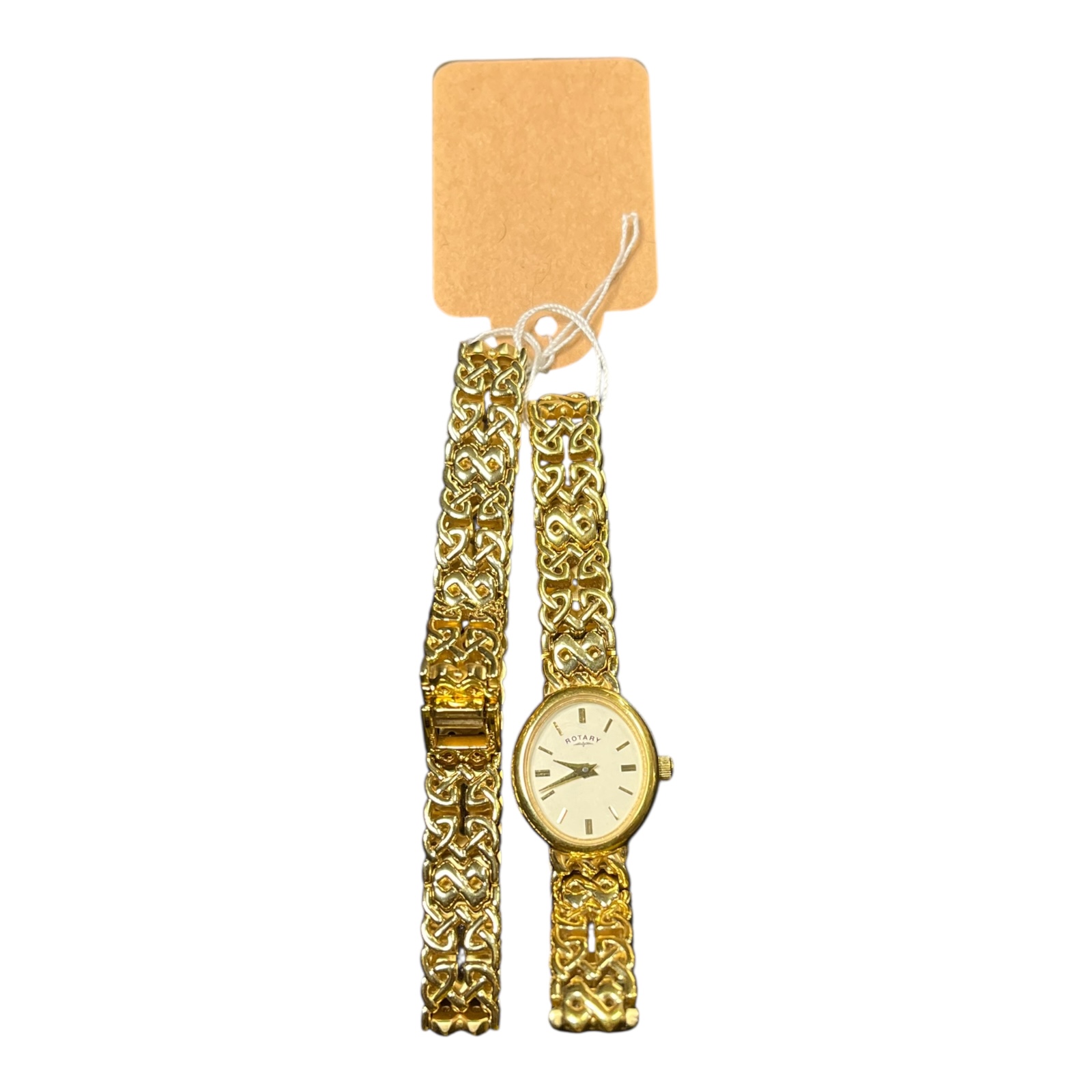 Product photo for Gold Plated Rotary Watch with Matching Bracelet – Boxed Used, Good Condition