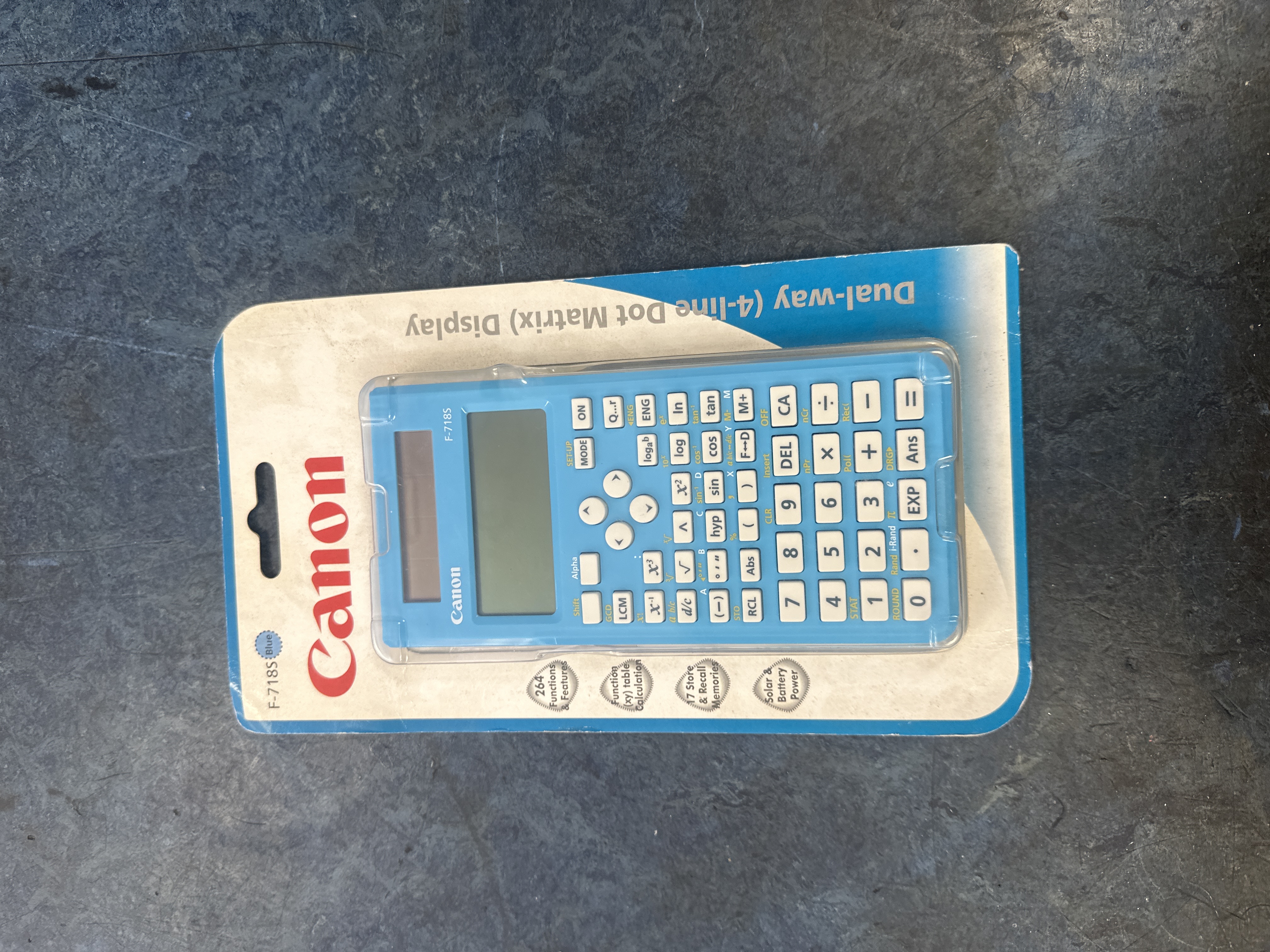 Product photo for Canon  canon calculator f718s blue new
