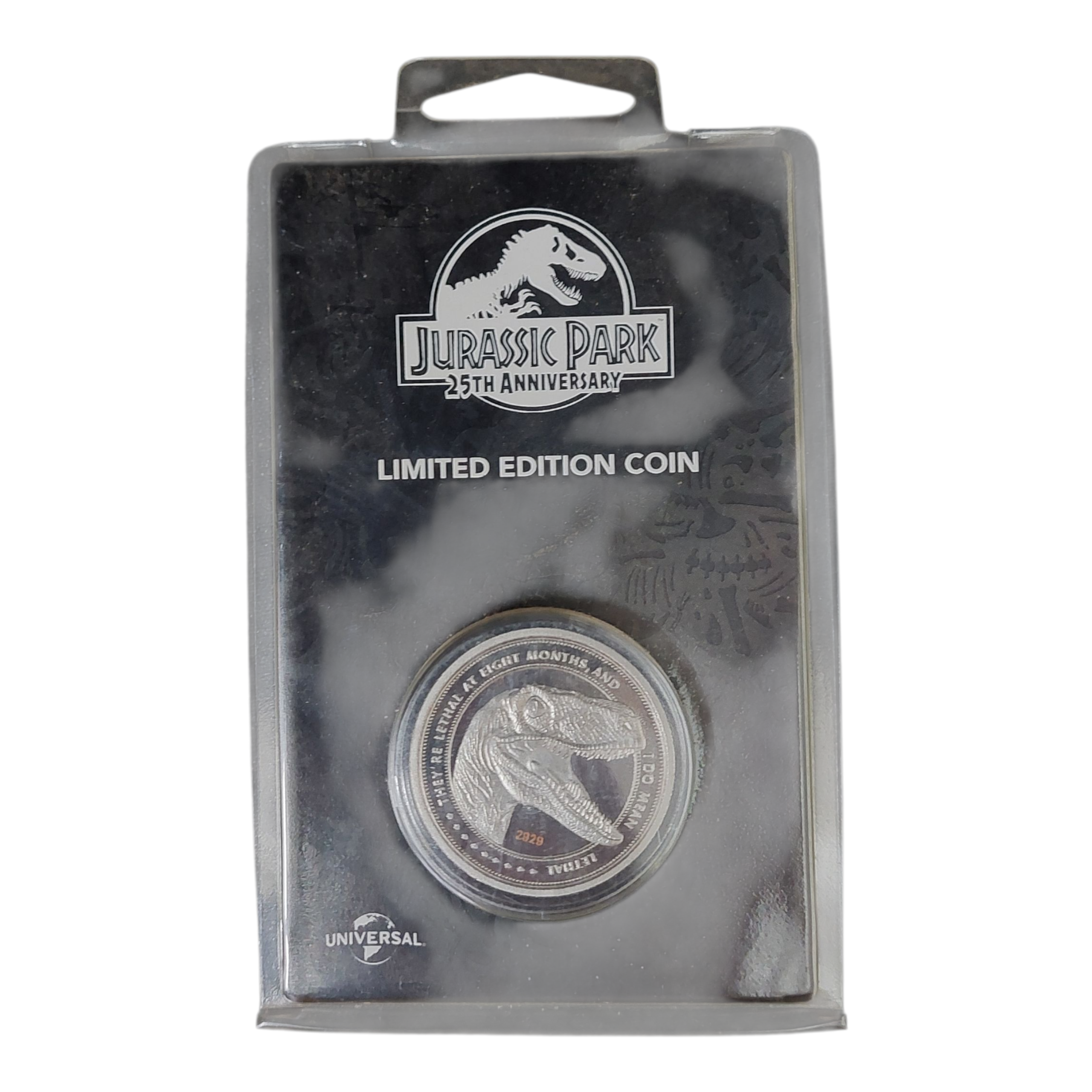 Product photo for Jurassic Park 25th Anniversary Limited Edition Velociraptor Coin