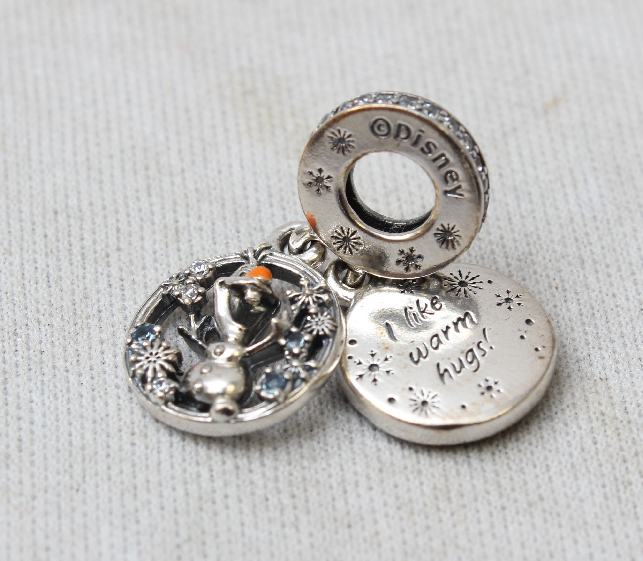Product photo for Pandora Frozen Snow Olaf Double Dangle Charm (U)