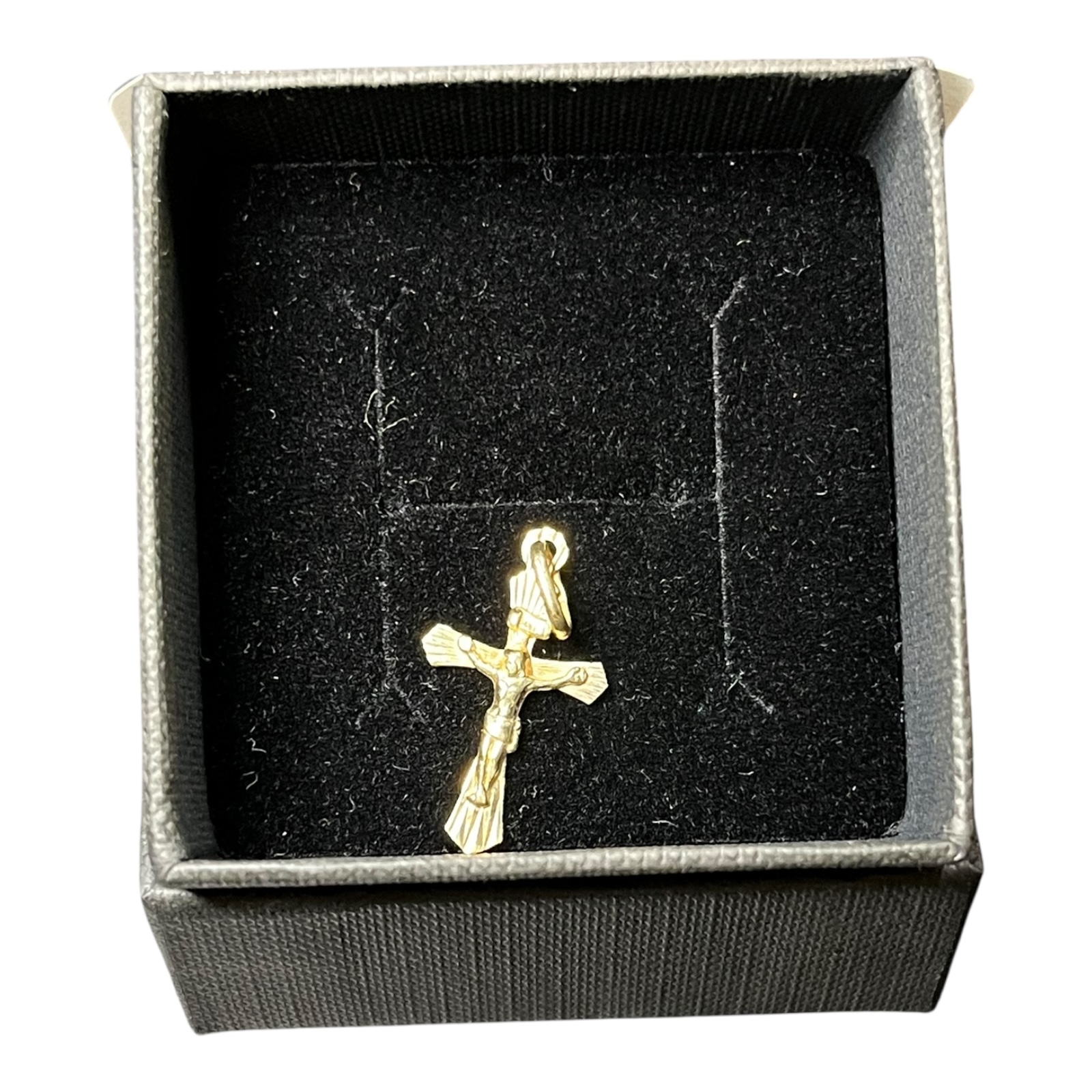 Product photo for 14ct Gold Small Crucifix Pendant – Hallmarked No Chain