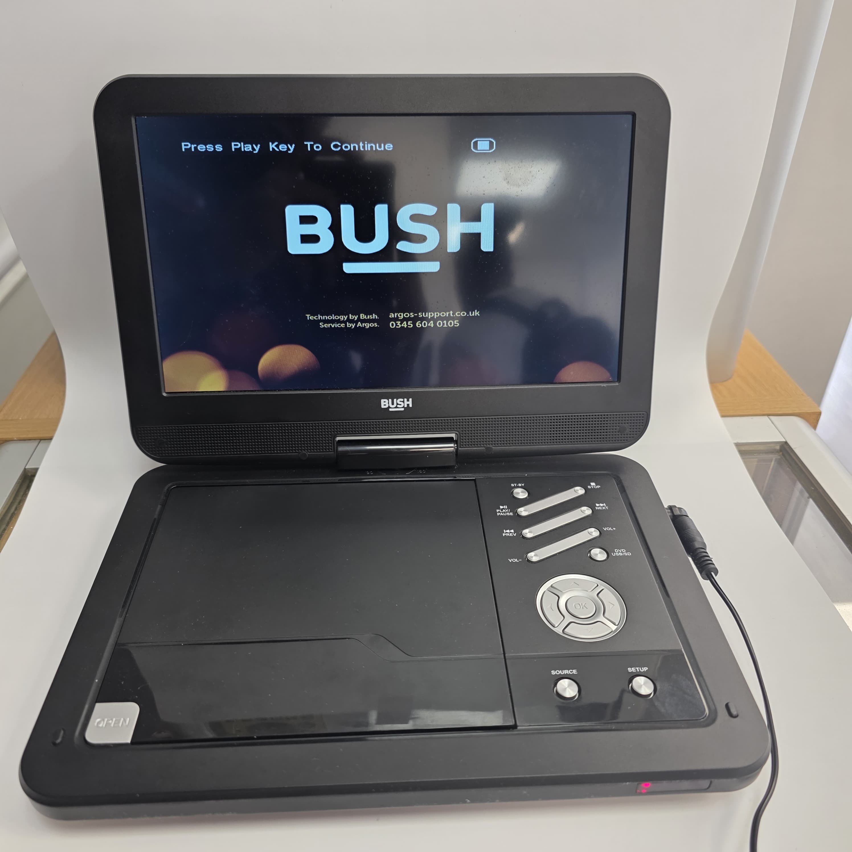 Product photo for BUSH 10'' Portable DVD Player (CDVD100W1SWM)