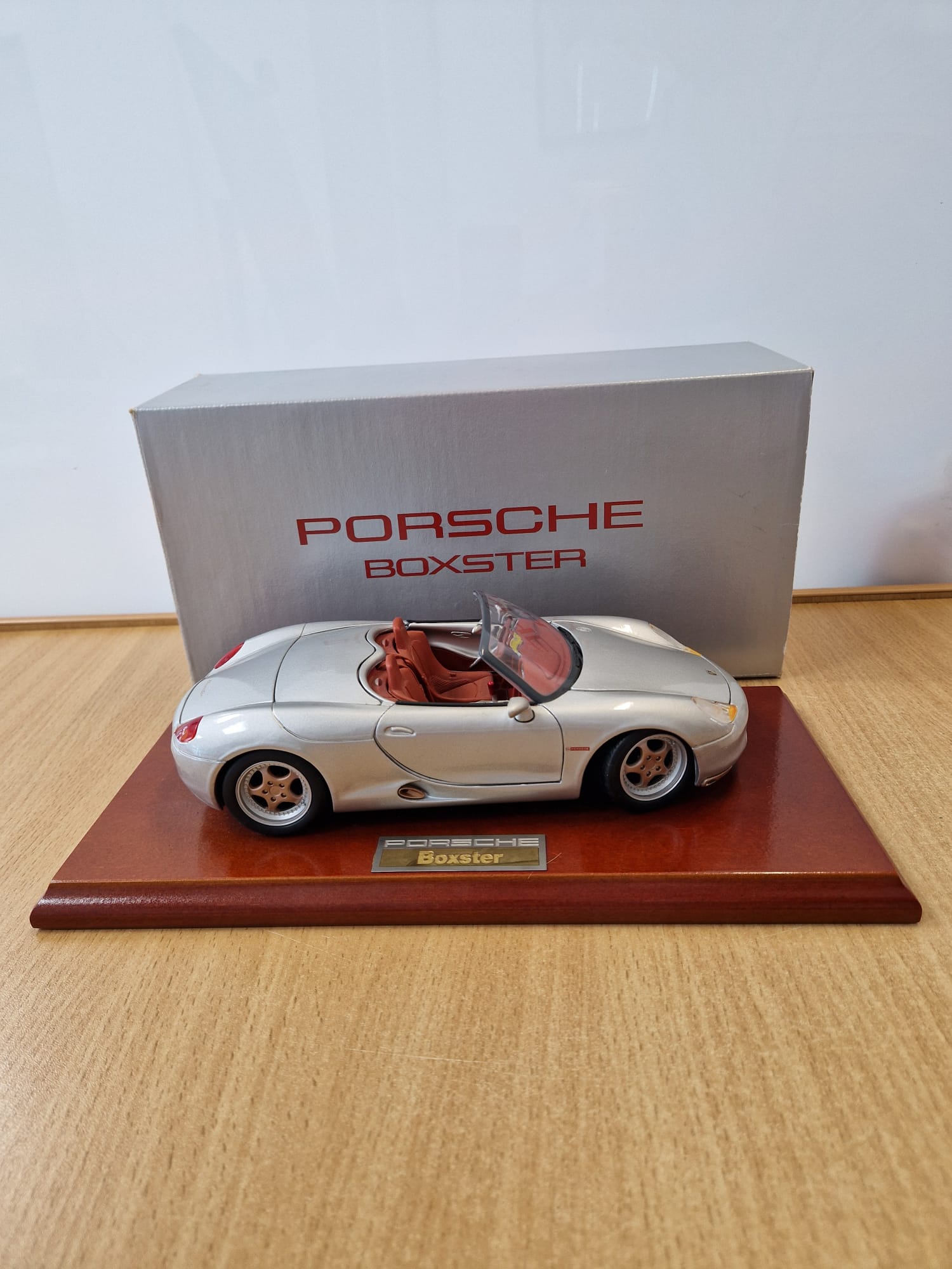 Product photo for Gwilo 1:18 Porsche Boxster Model in Original Box Good Condition Minor Wear