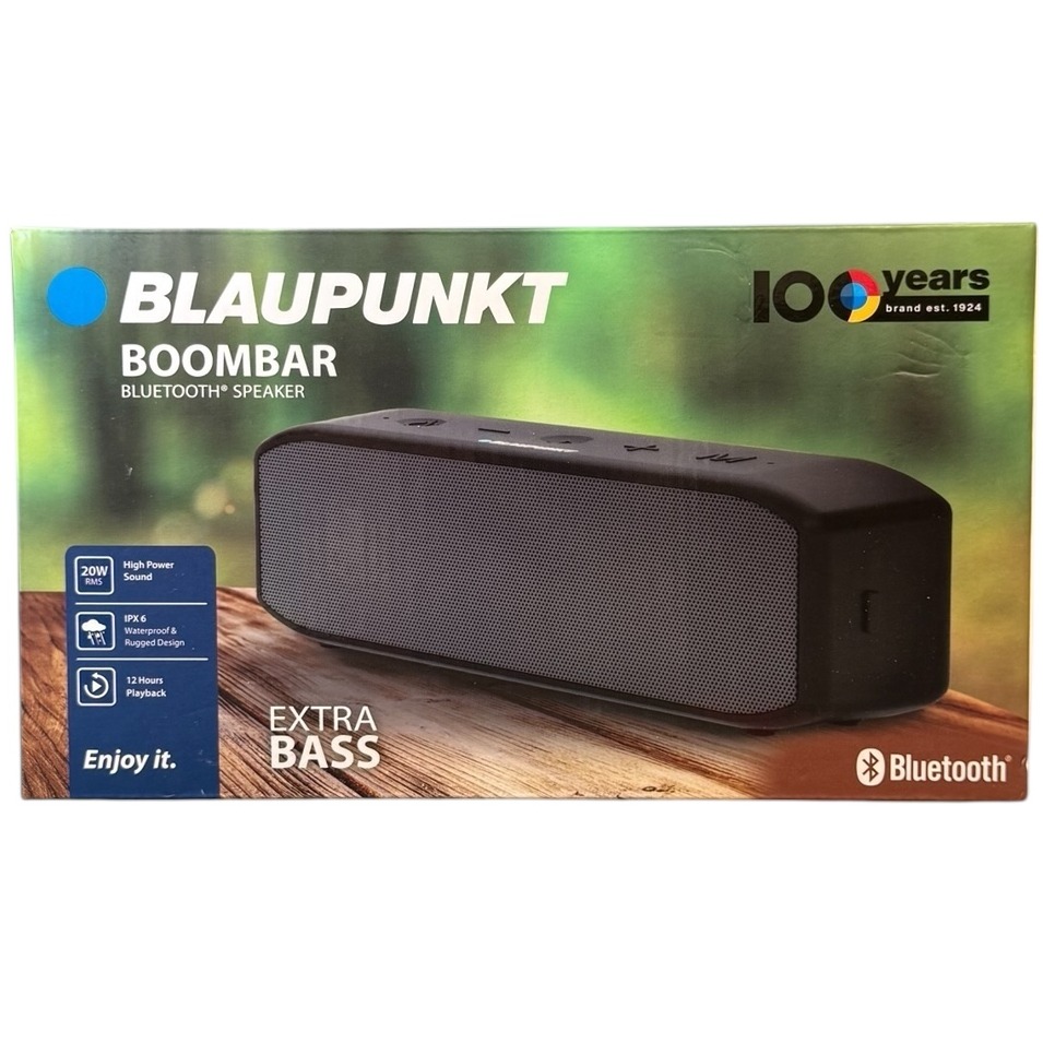 Product photo for New: Blaupunkt Boombar Bluetooth Speaker - Black