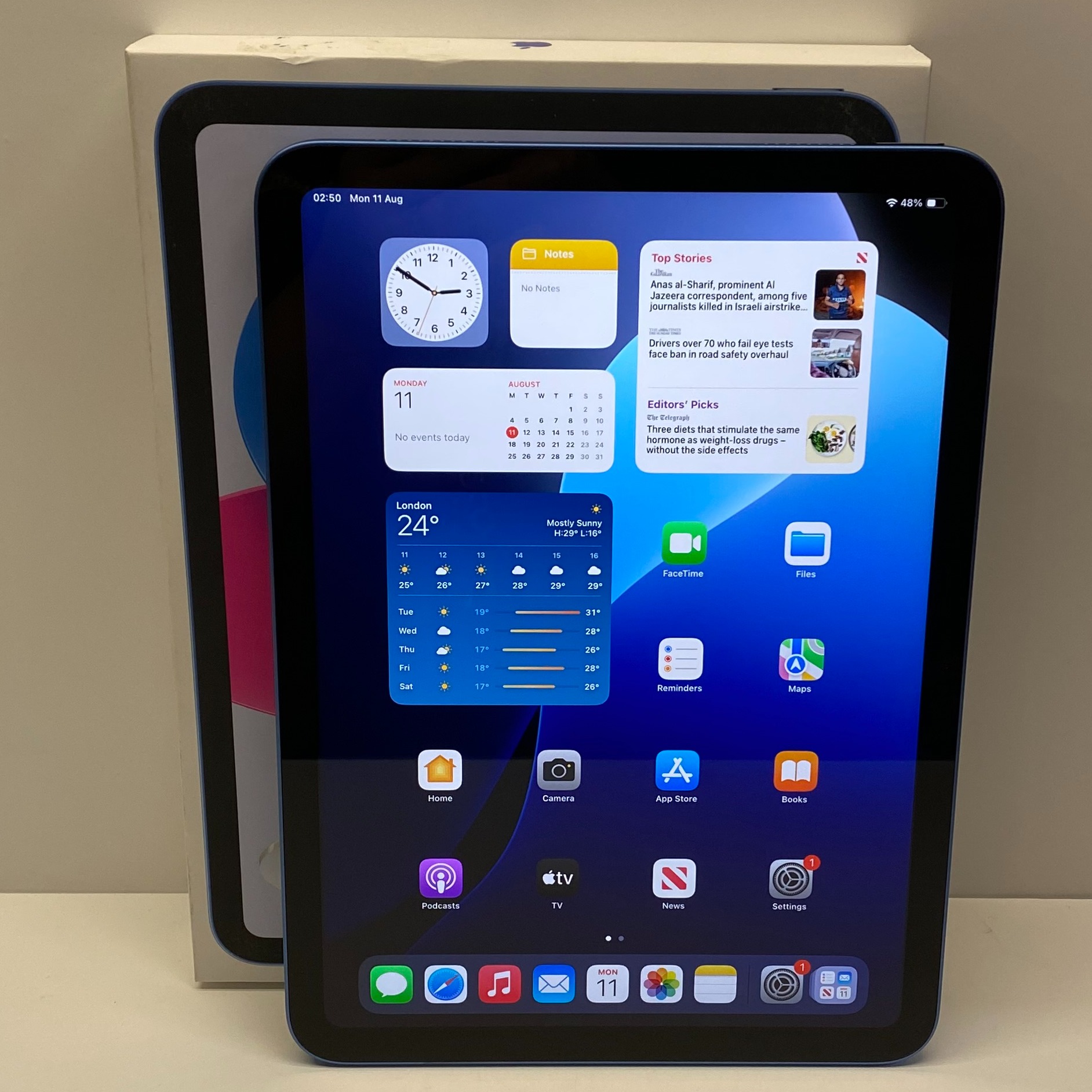 Product photo for Apple iPad A16 Model A3354 128GB in Blue WiFi Boxed