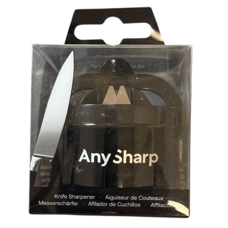 Product photo for New: Any Sharp Knife Sharpener - Hands Free W/ Suction Cup (Black)