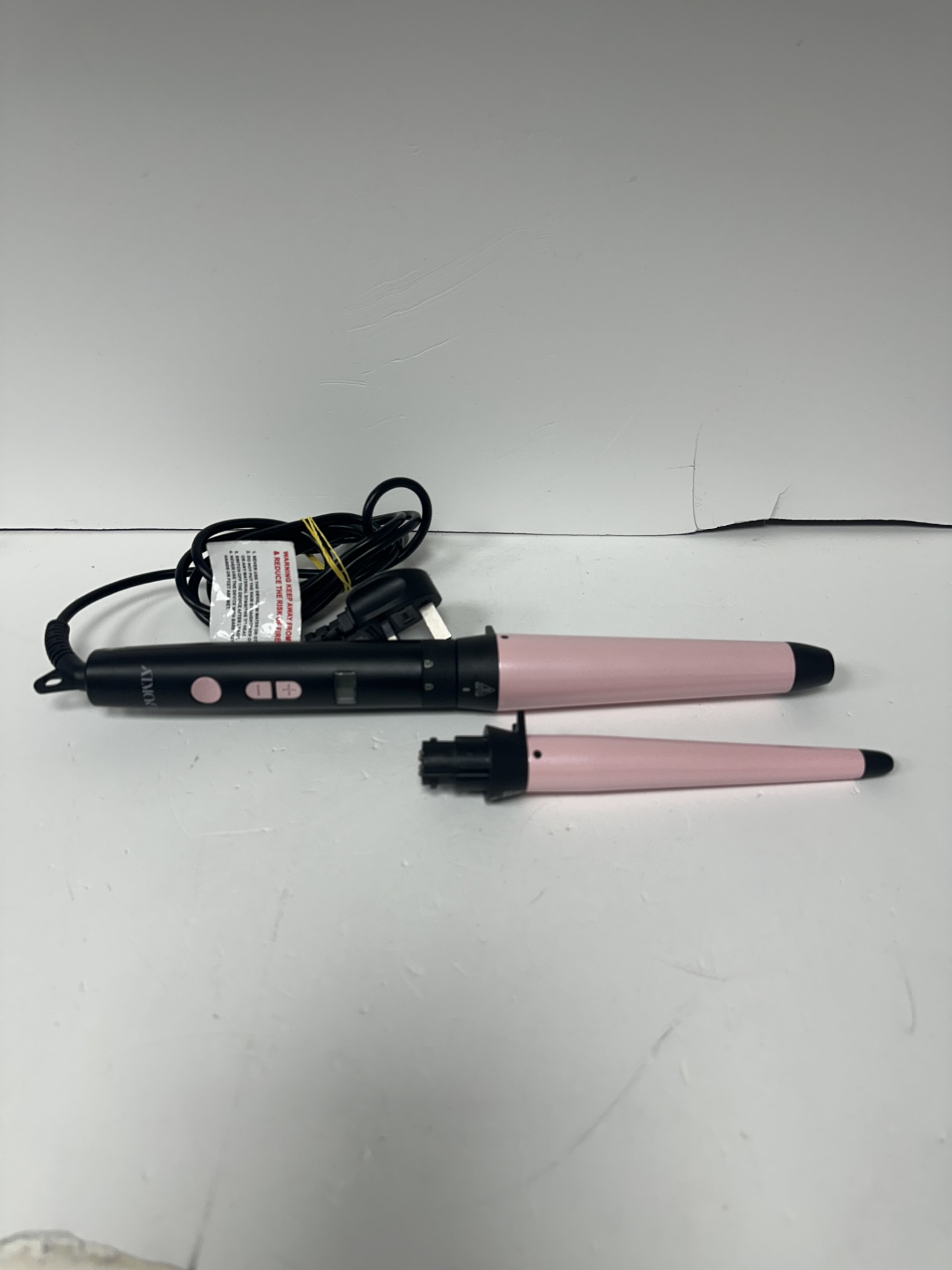 Product photo for hair curler pink/black unboxed
