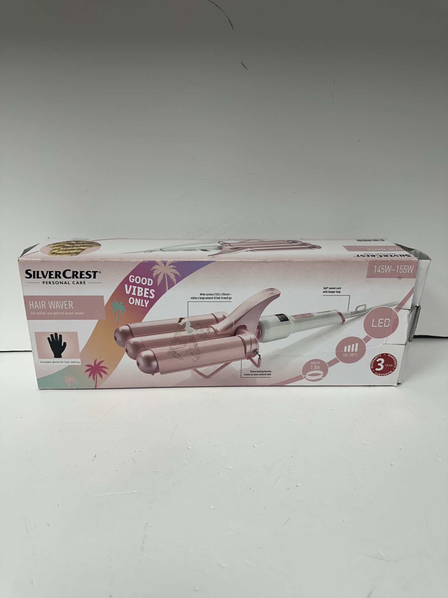 Product photo for silvercrest hair waver pink boxed