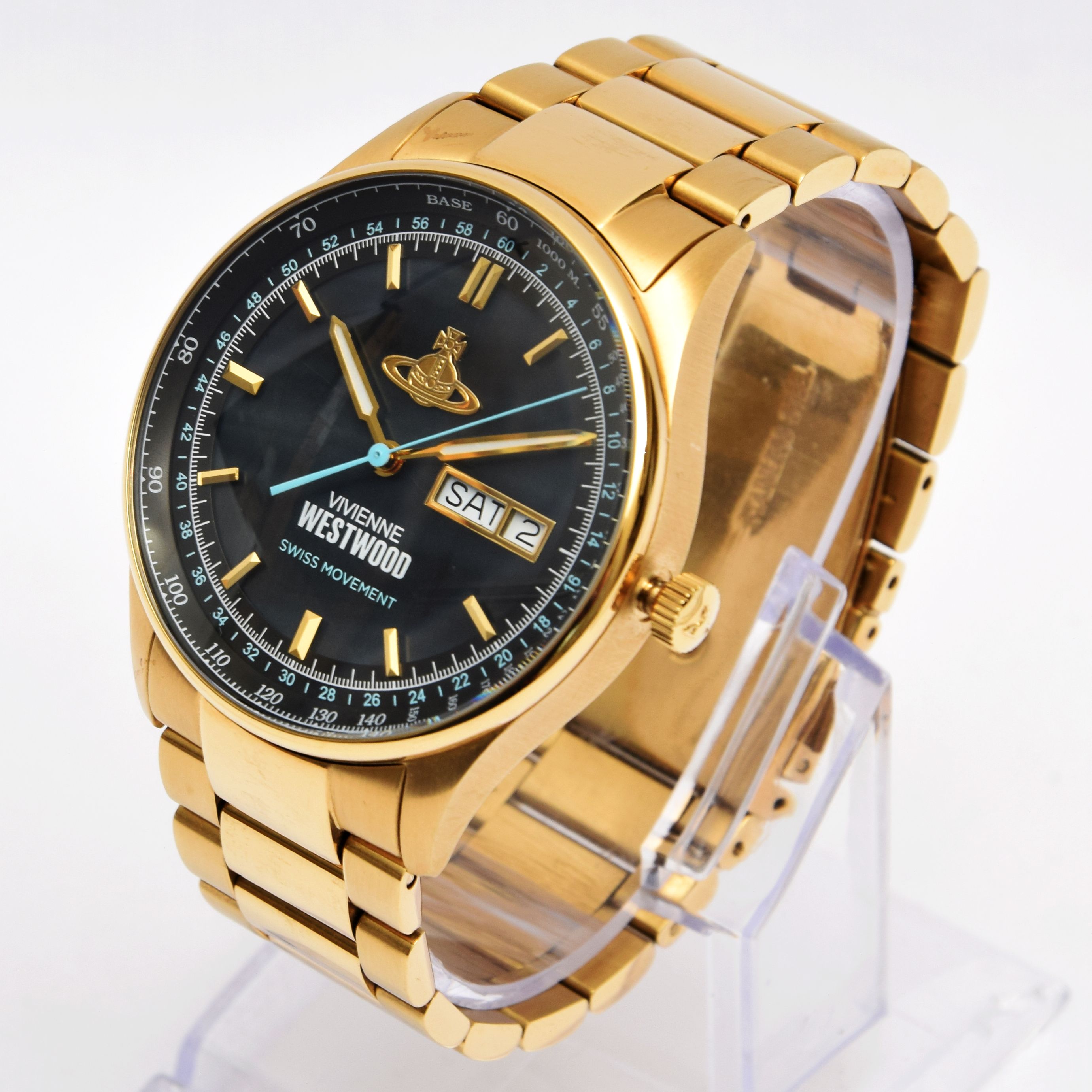 Product photo for Vivienne Westwood Vivienne Westwood Cranbourne Quartz Black/Gold Tone Gents Watch Boxed (U)