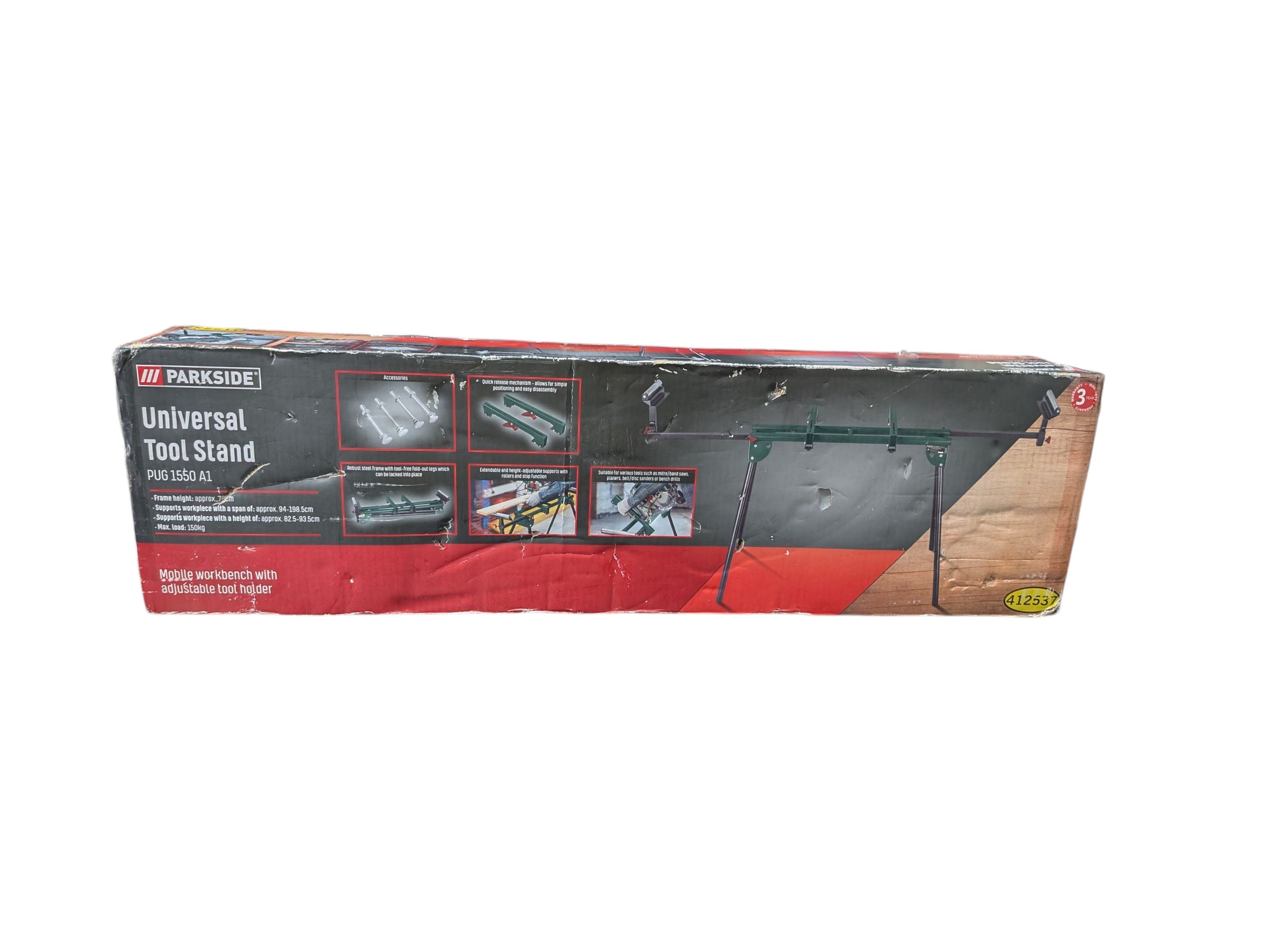 Product photo for Parkside PUG 1550 A1 Universal Tool Stand – New in Box, Box Damaged