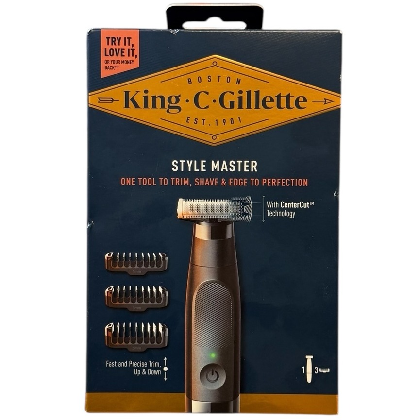 Product photo for New: King C. Gillette Style Master Trimmer - Black (3 in 1; Trim, Shave & Edge)