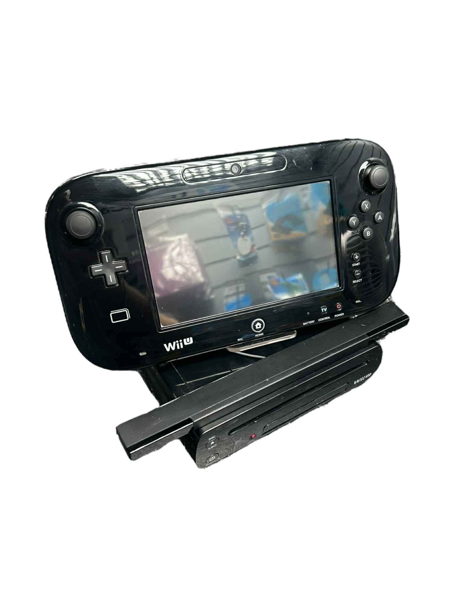 Product photo for Wii U Console, 32GB Premium Black (No Game), Unboxed