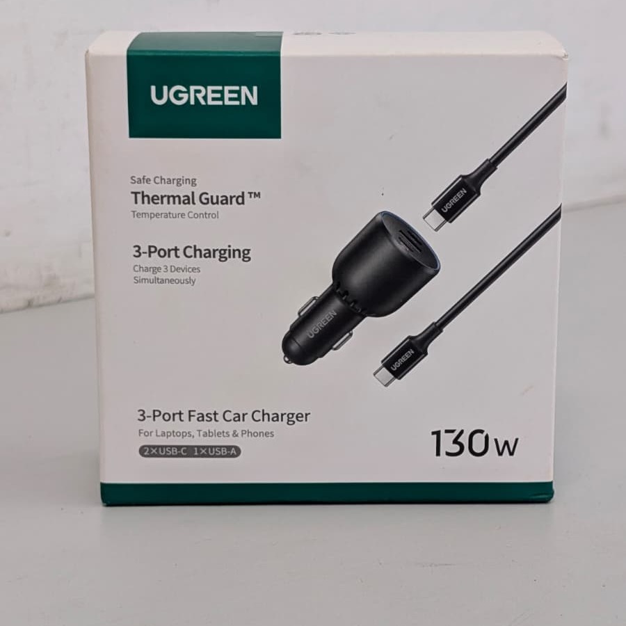 Product photo for UGREEN 130W USB C Car Charger For iPhone Samsung PD3.0 Type