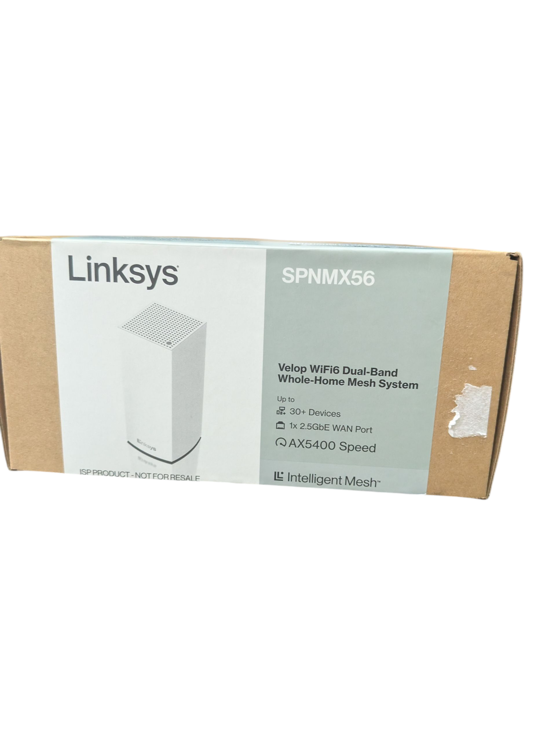 Product photo for Linksys SPNMX56 Velop WiFi 6 AX5400 Mesh Router – New Sealed