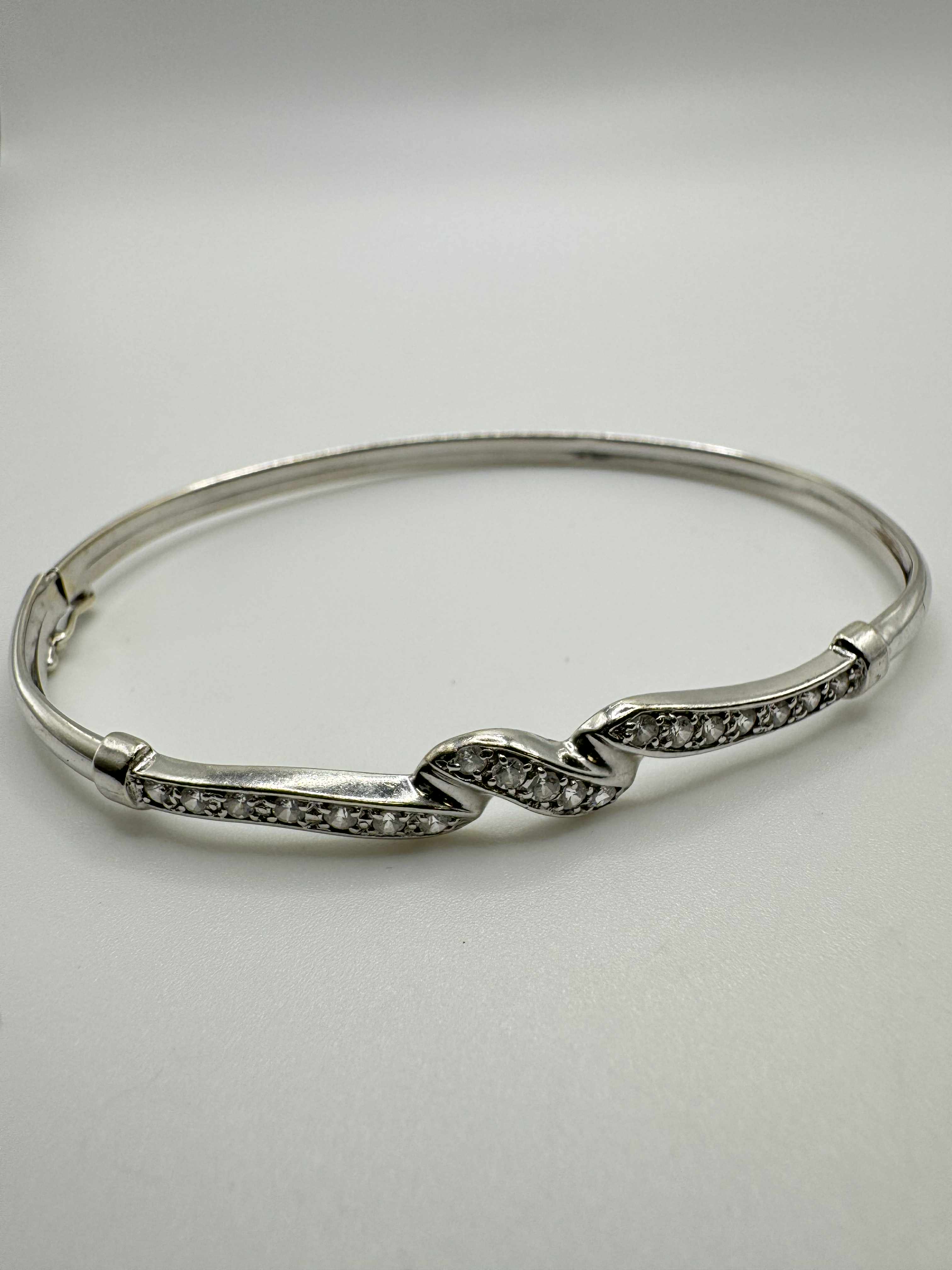Product photo for 9ct White Gold Cubic Zirconia Bangle