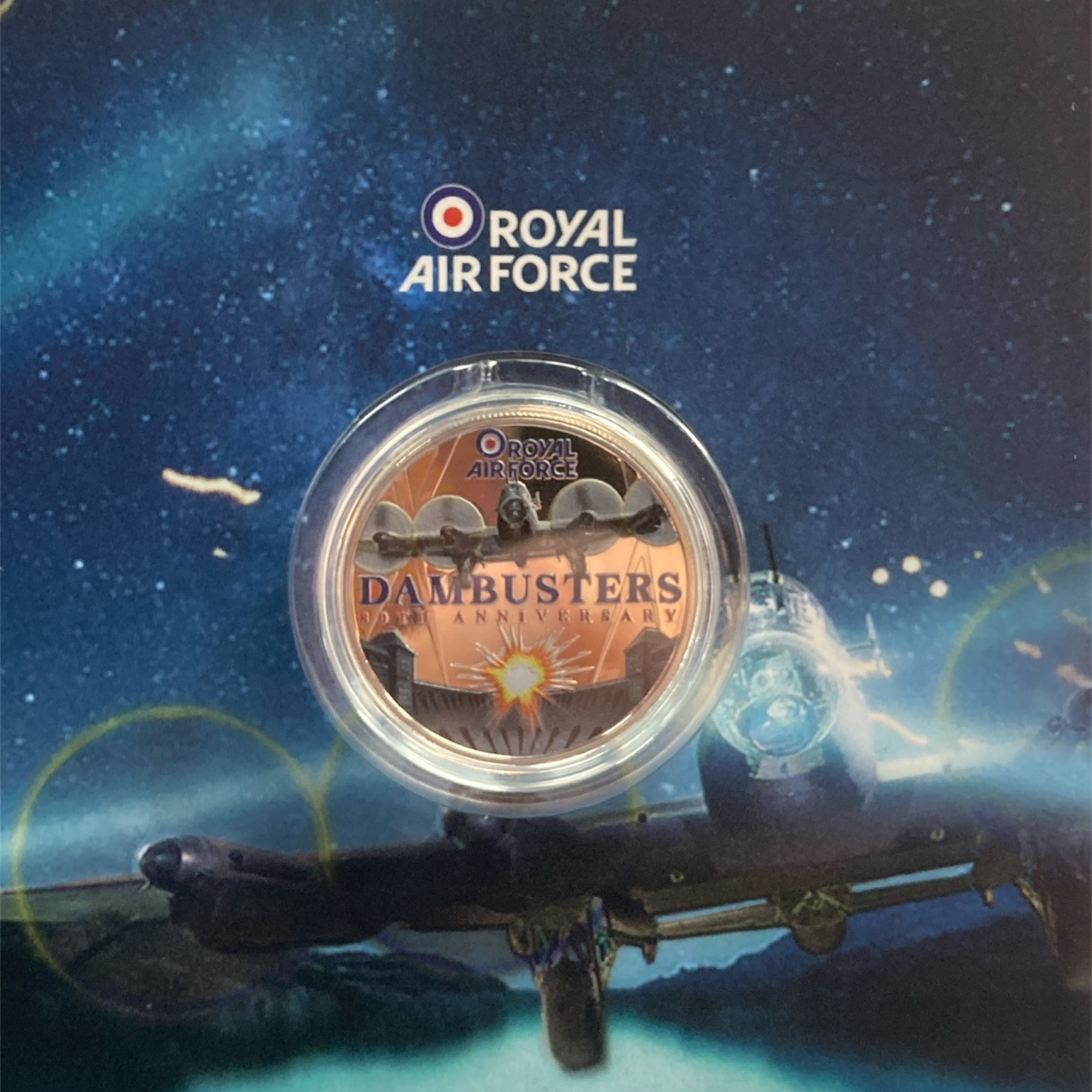 Product photo for RAF Gift Dambusters 80th Anniversary Royal Air Force Coin
