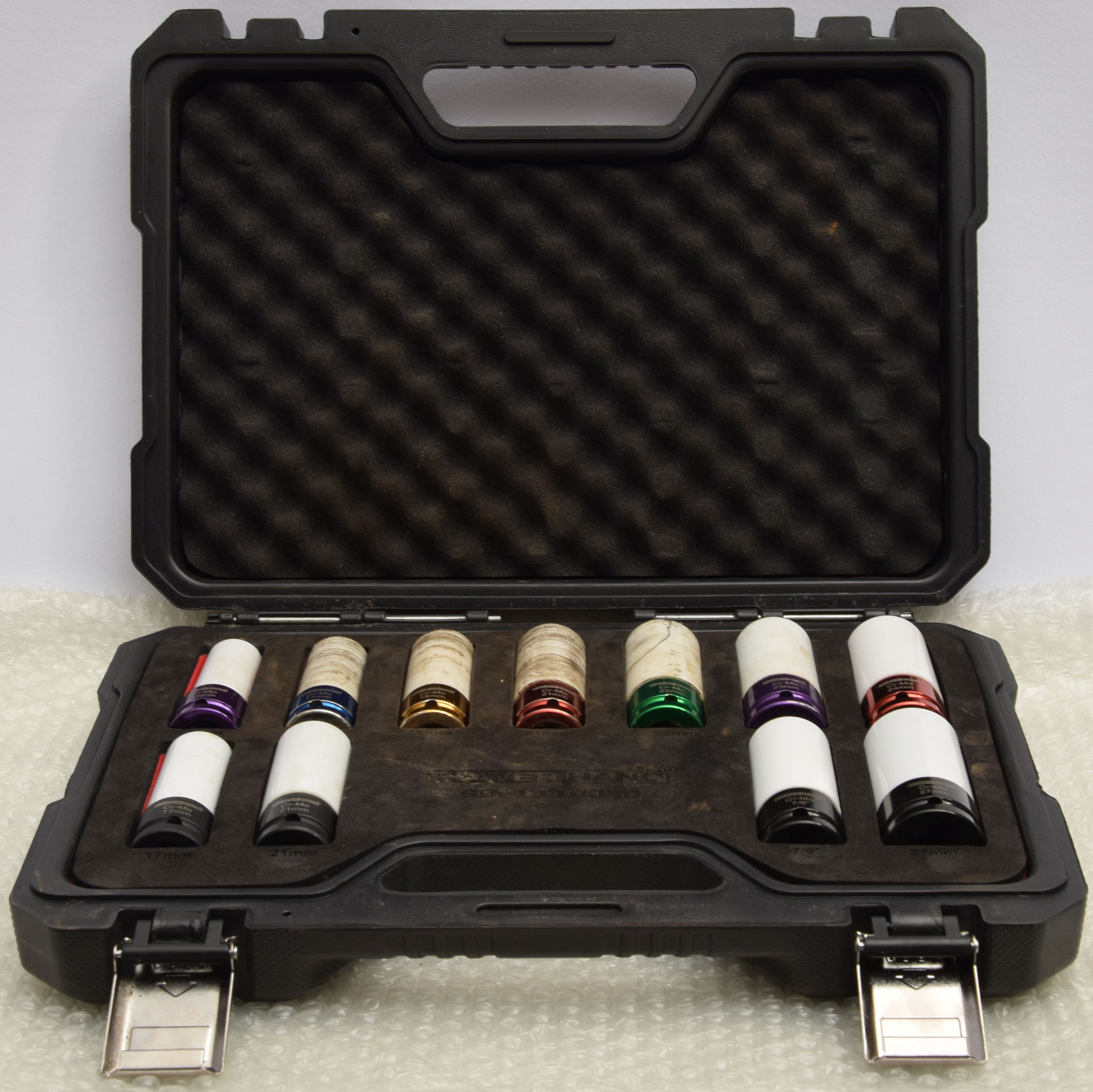 Product photo for Powerhand SIN-130.0030 11 Piece 1/2″ Master Alloy Wheel Socket Set In Case (U)