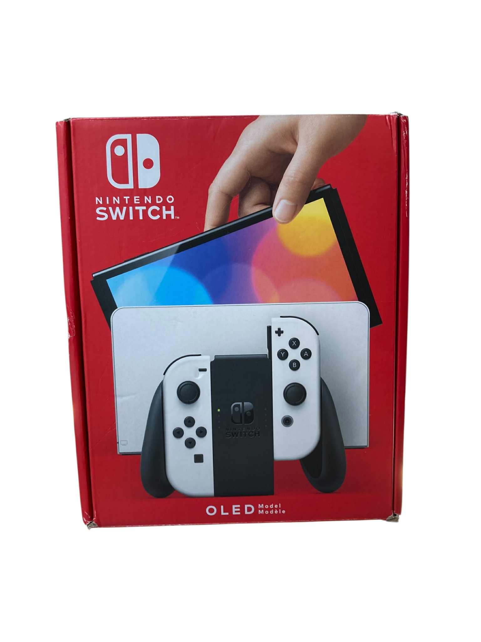 Product photo for Switch Console, 64GB OLED + White Joy-Con, Boxed