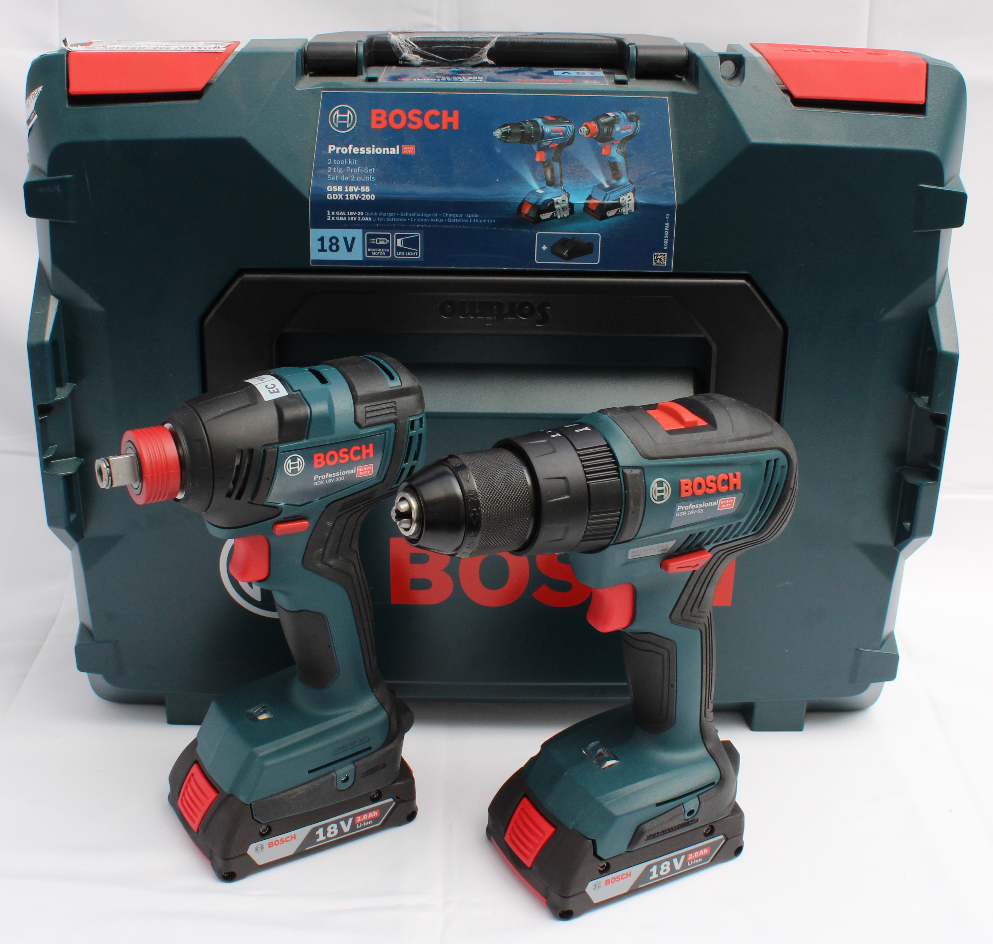 Product photo for Bosch 18V Brushless Cordless Combi Hammer Drill & Impact Driver Wrench Set (U)