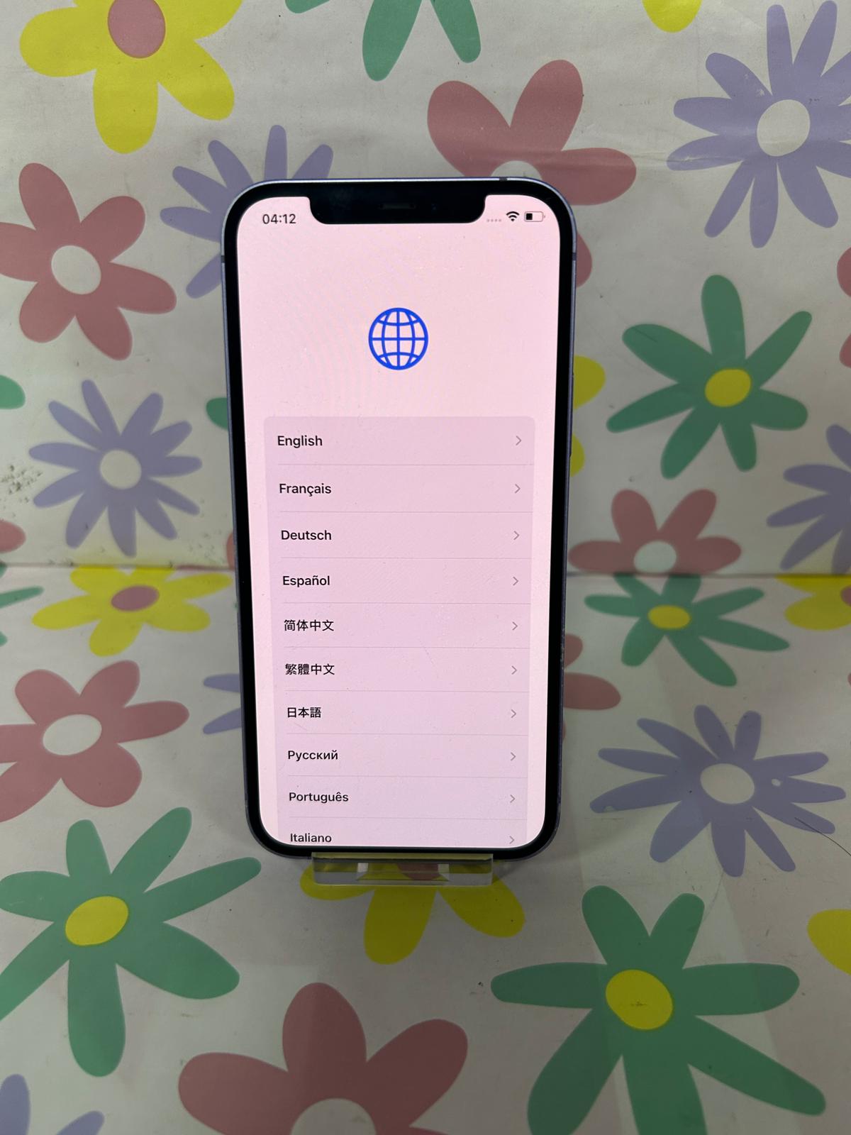 Product photo for apple iphone 12 purple 128gb 86%BH unlocked unboxed