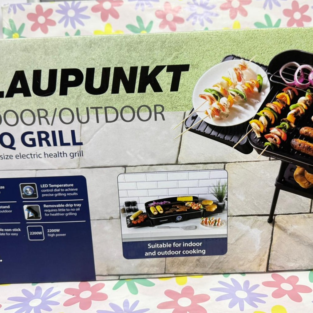 Product photo for BLAUPUNKT Blaupunkt Indoor-Outdoor Electric BBQ Grill boxed