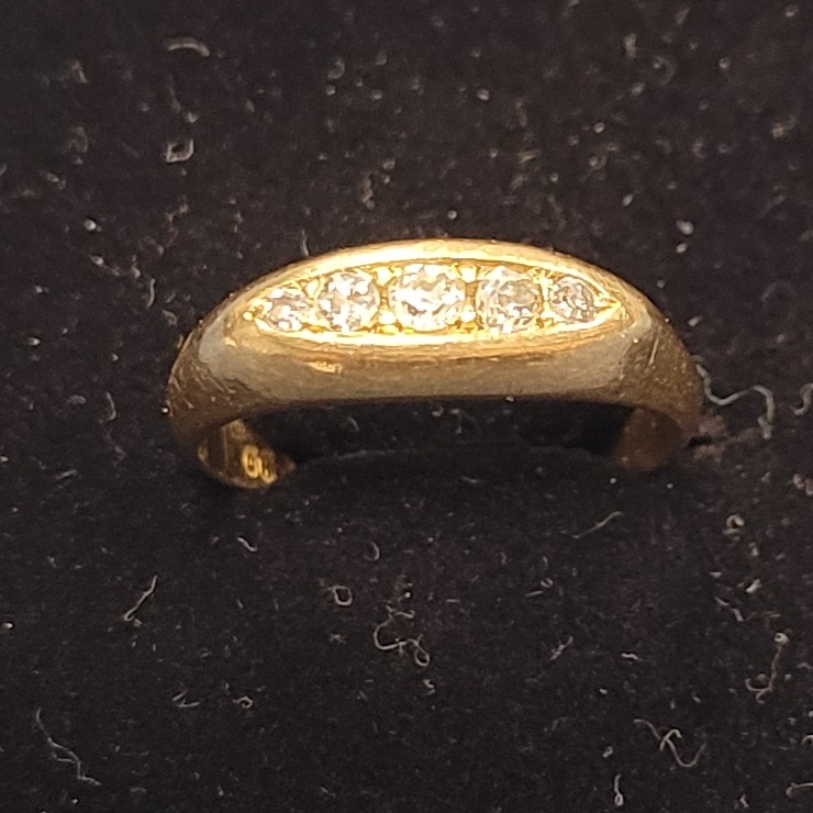 Product photo for N/A 18ct Gold @5g 5 stone Ring, Size O