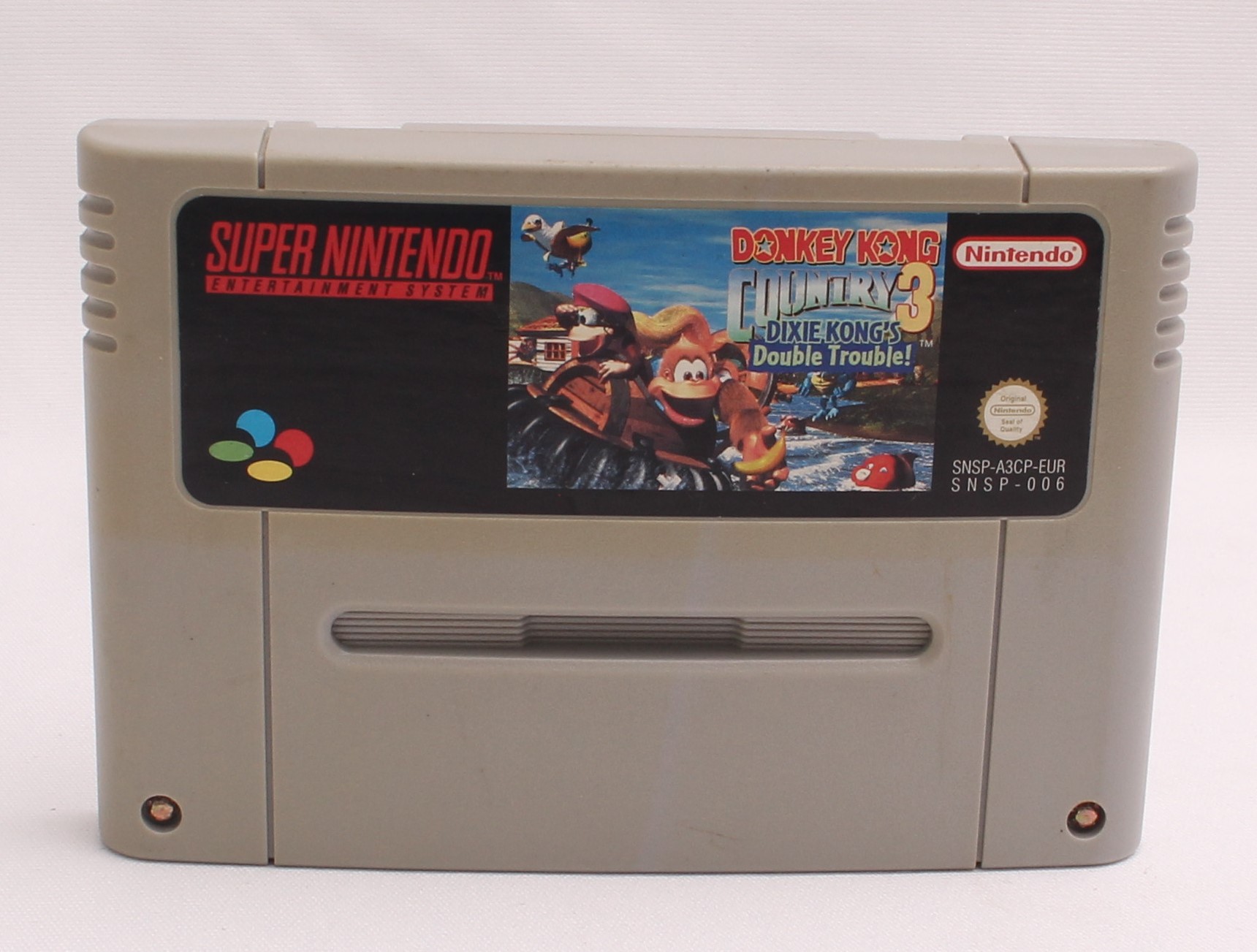 Product photo for Donkey Kong Country 3 Dixie Kongs Double Trouble SNES Game - Cartridge Only (G)