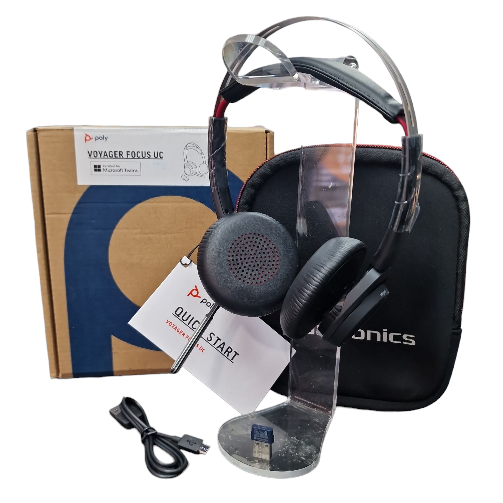 Product photo for Plantronics Voyager Focus UC Bluetooth USB B825 Headset (No Stand)