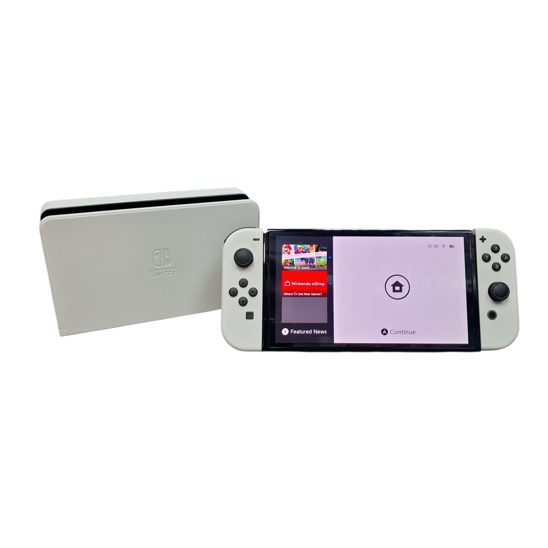 Product photo for Nintendo Switch OLED 64GB Console + White Joy-Cons, Discounted
