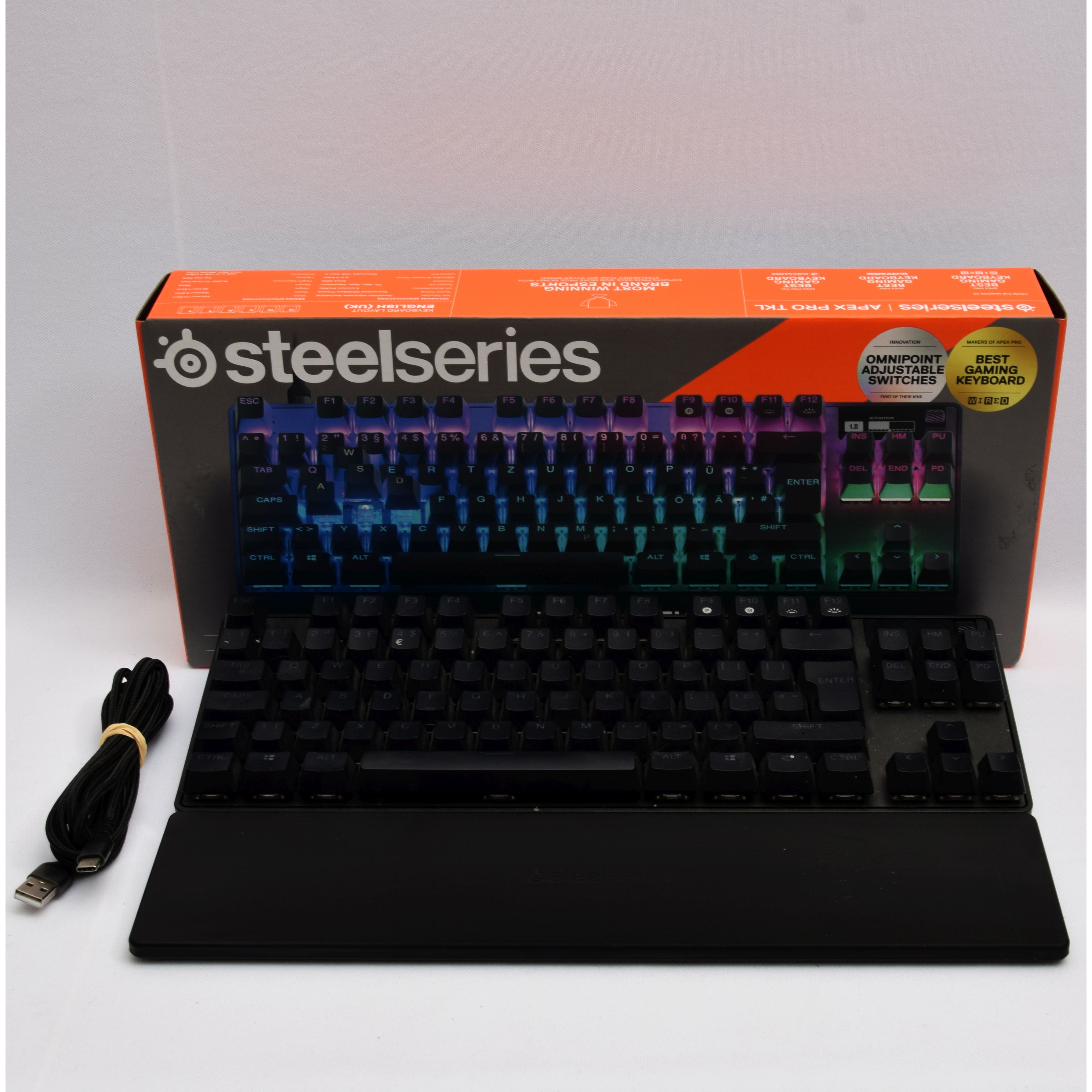 Product photo for STEELSERIES Apex Pro TKL 2023 Mechanical RGB Gaming Keyboard - UK Boxed (U)