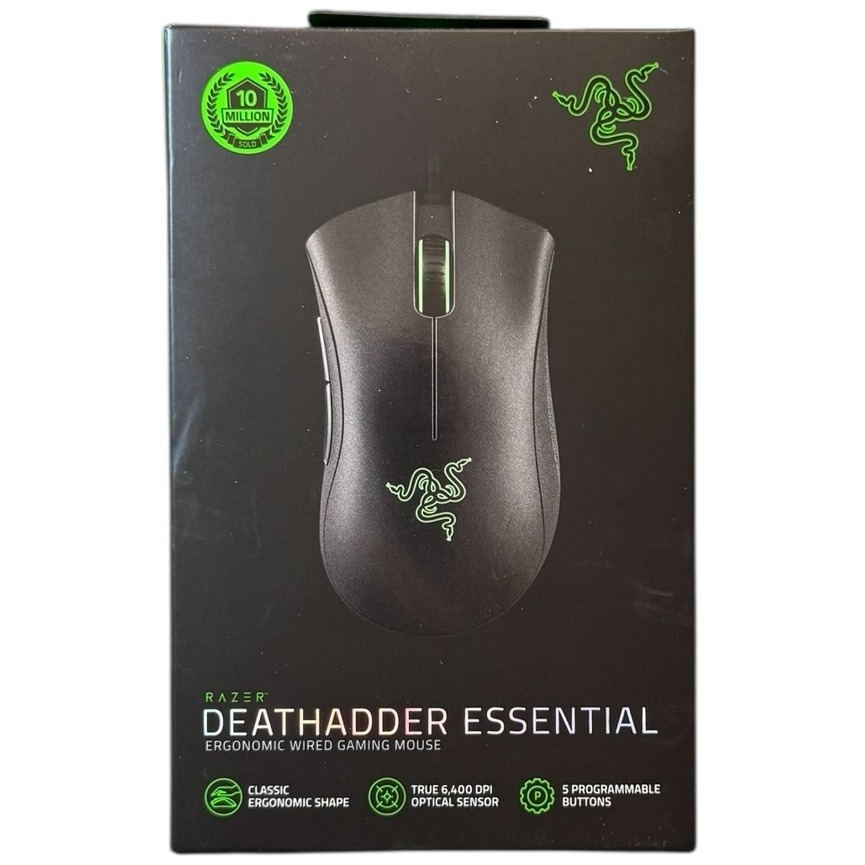 Product photo for New: Razer DeathAdder Essential Gaming Mouse - USB A