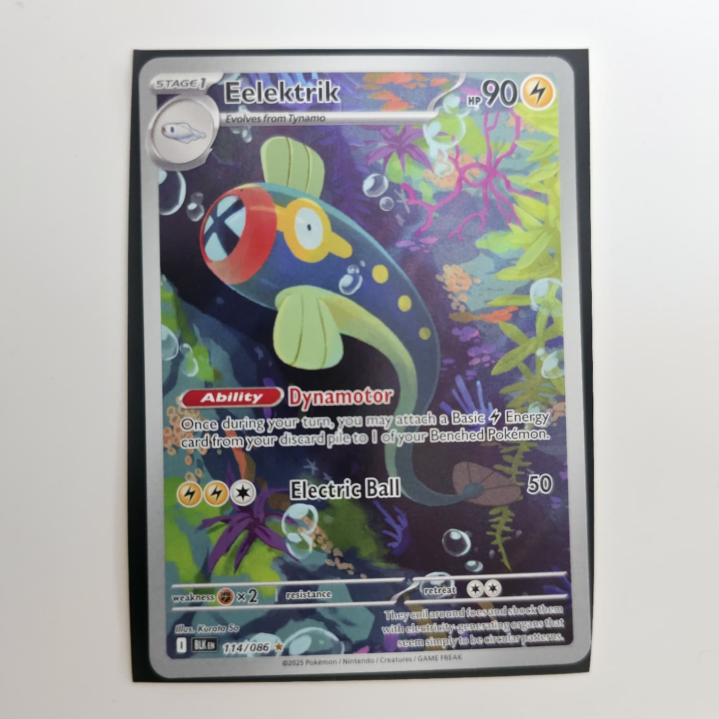 Product photo for Eelektrik 114/086 - Illustration Rare Black Bolt NM