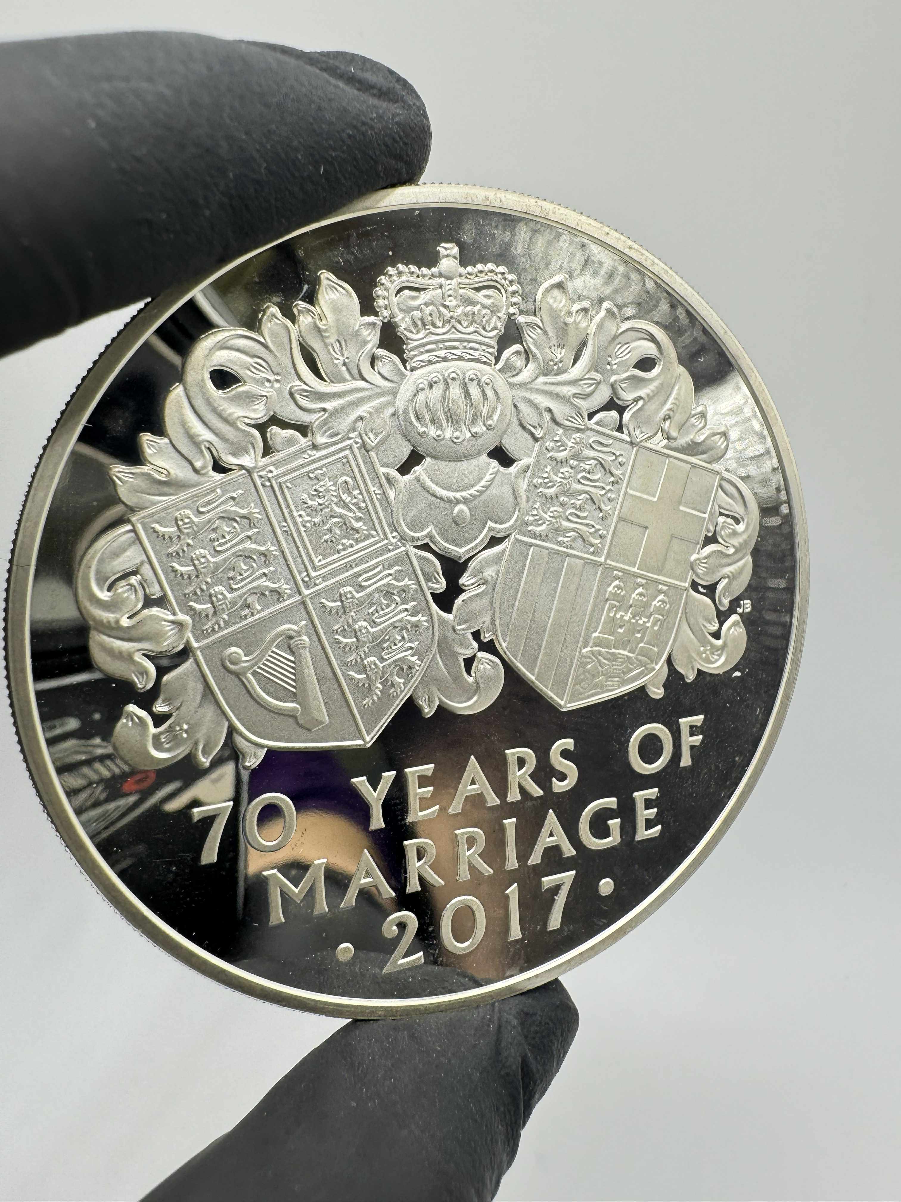 Product photo for 2017 70th Wedding Anniversary 5oz Silver Proof Coin