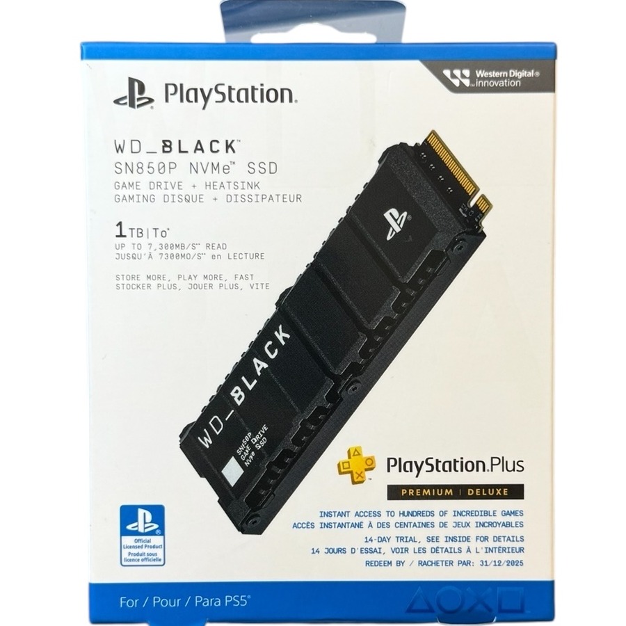 Product photo for Boxed: WD_Black SN850P M.2 PCIe NVMe SSD - 1TB, For PlayStation 5