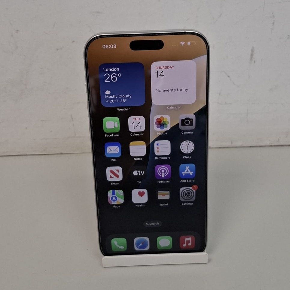 Product photo for Apple iPhone 16 Pro max 256GB / White 100% Batt Health - Unlocked