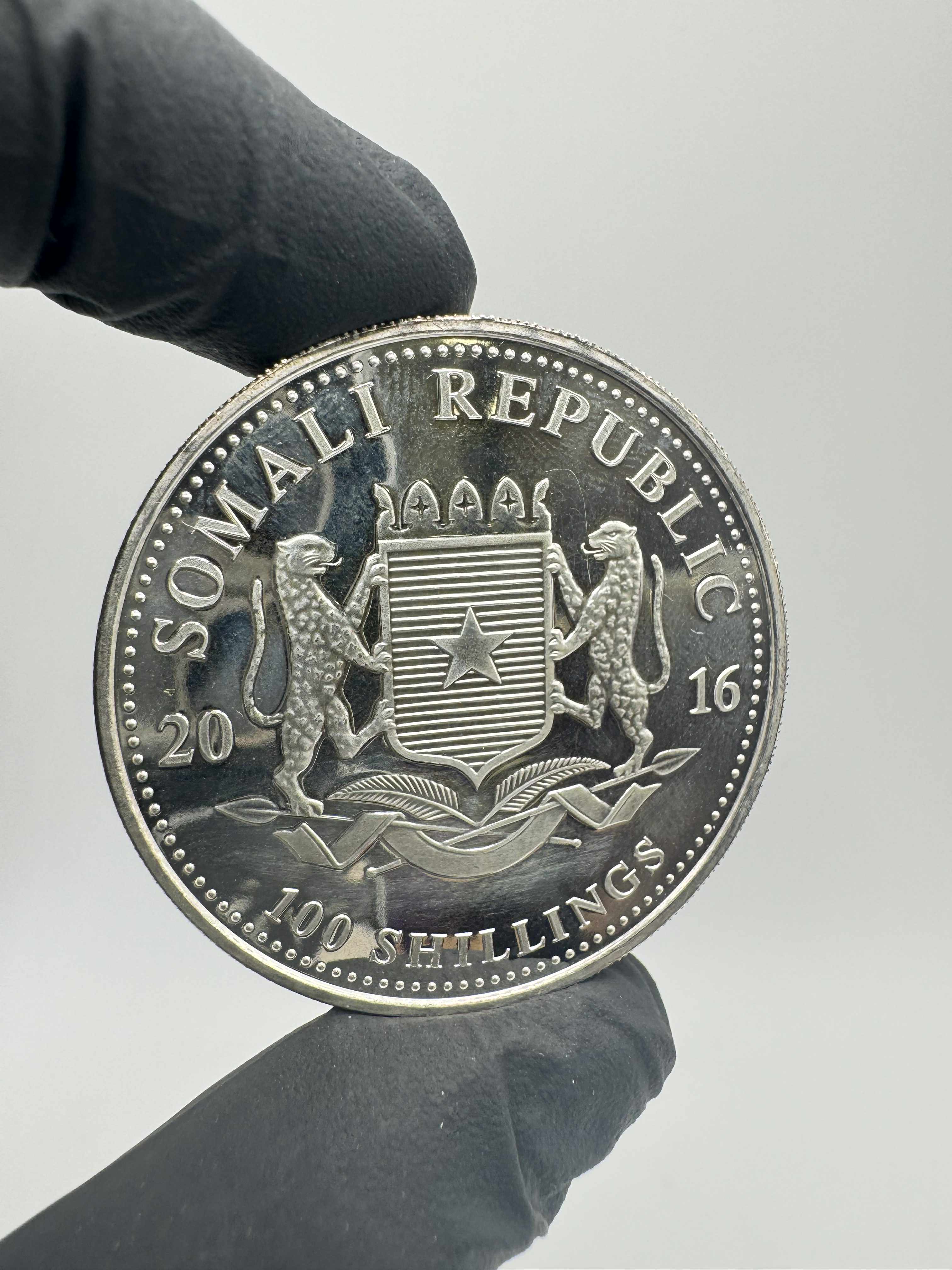 Product photo for Silver Somali Republic 2016 Elephant 1oz Coin