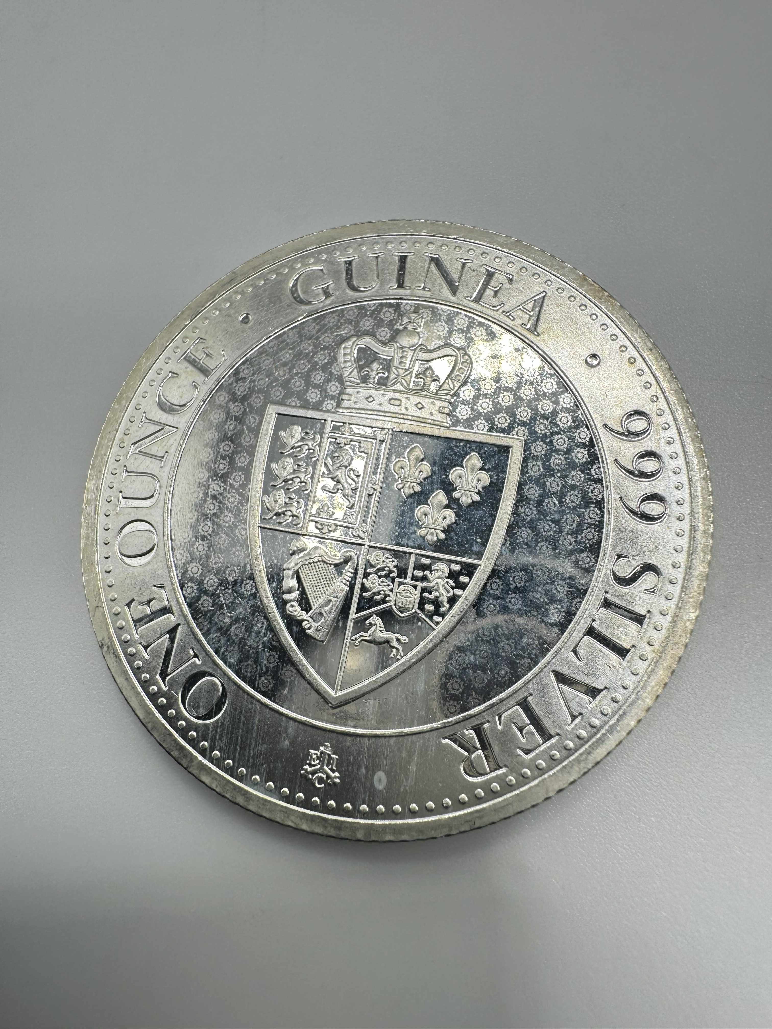 Product photo for Silver 2018 St. Helena Spade Guinea Shield 1oz Coin