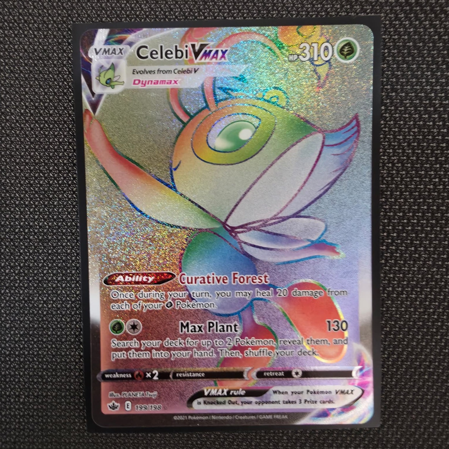 Product photo for Celebi VMAX - 199/198 Fusion Strike Holo Pokémon Card NM