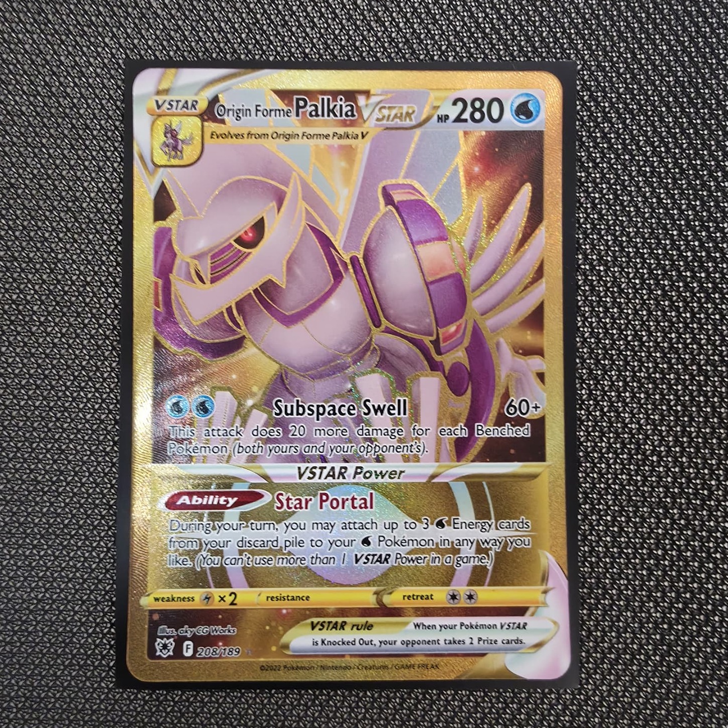 Product photo for Palkia VSTAR – 208/189 Secret Rare Fusion Strike English