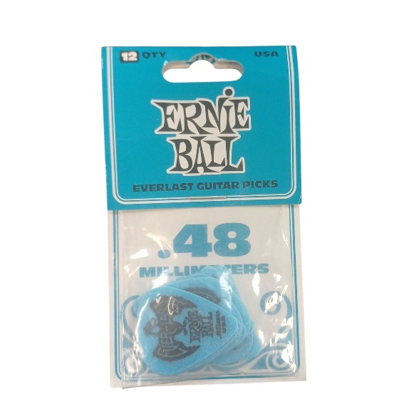 Product photo for EB EVERLAST PICKS 12-PACK BLUE .48MM