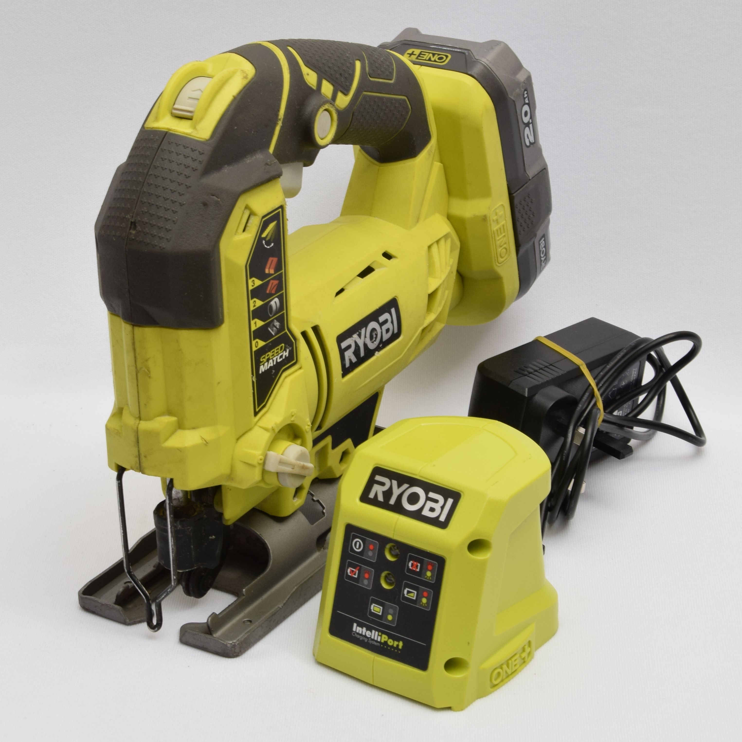 Product photo for Ryobi R18JS One+ Cordless Pendulum Jigsaw - With Body, 2AH Battery, Charger (U)