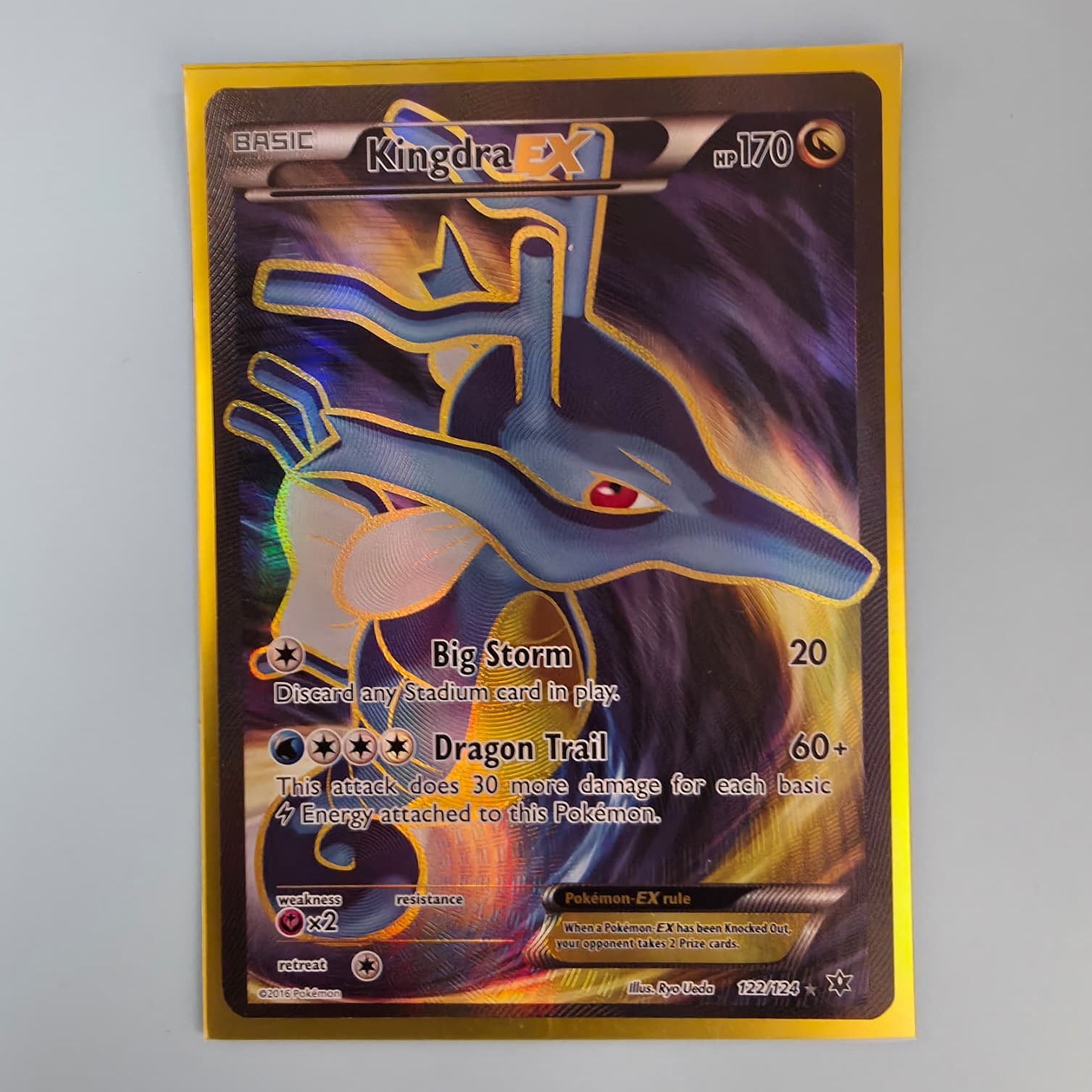 Product photo for Kingdra EX 122/124 – Full Art Ultra Rare XY Fates Collide Pokémon Card- NM