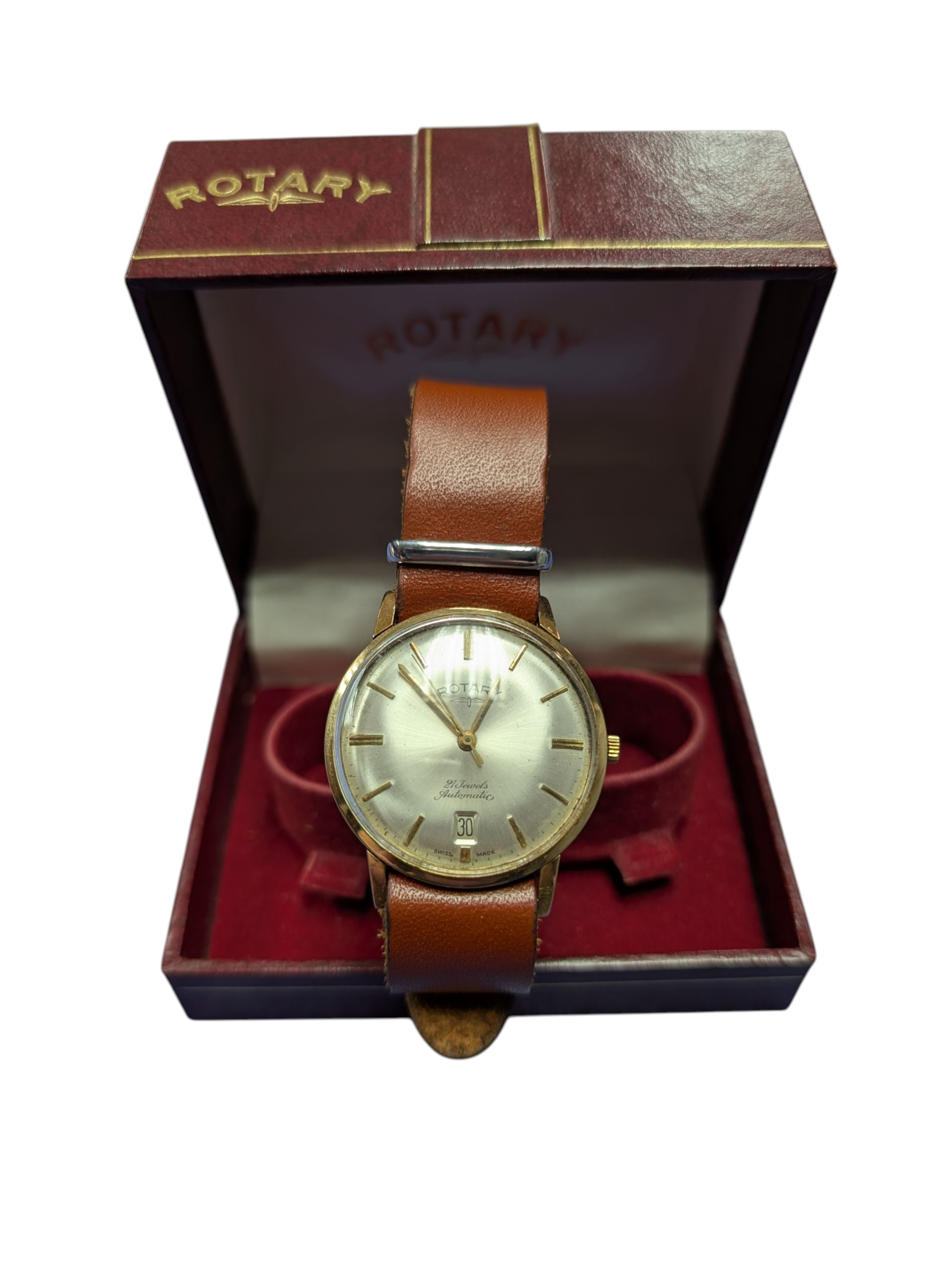 Product photo for Rotary 9ct Gold 21 jewel Automatic Watch