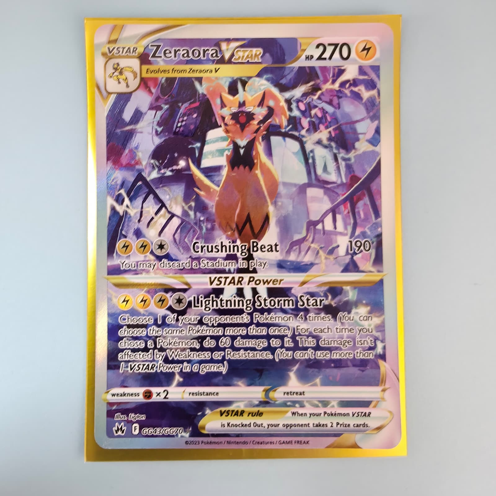 Product photo for Zeraora VSTAR – GG43/GG70 Crown Zenith Pokémon Card