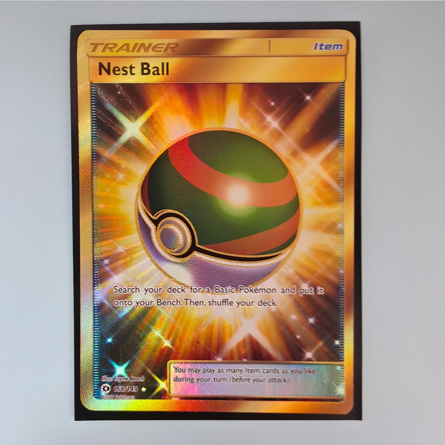 Product photo for Nest Ball – 158/149 Secret Rare Sun & Moon Base Set Pokémon TCG English