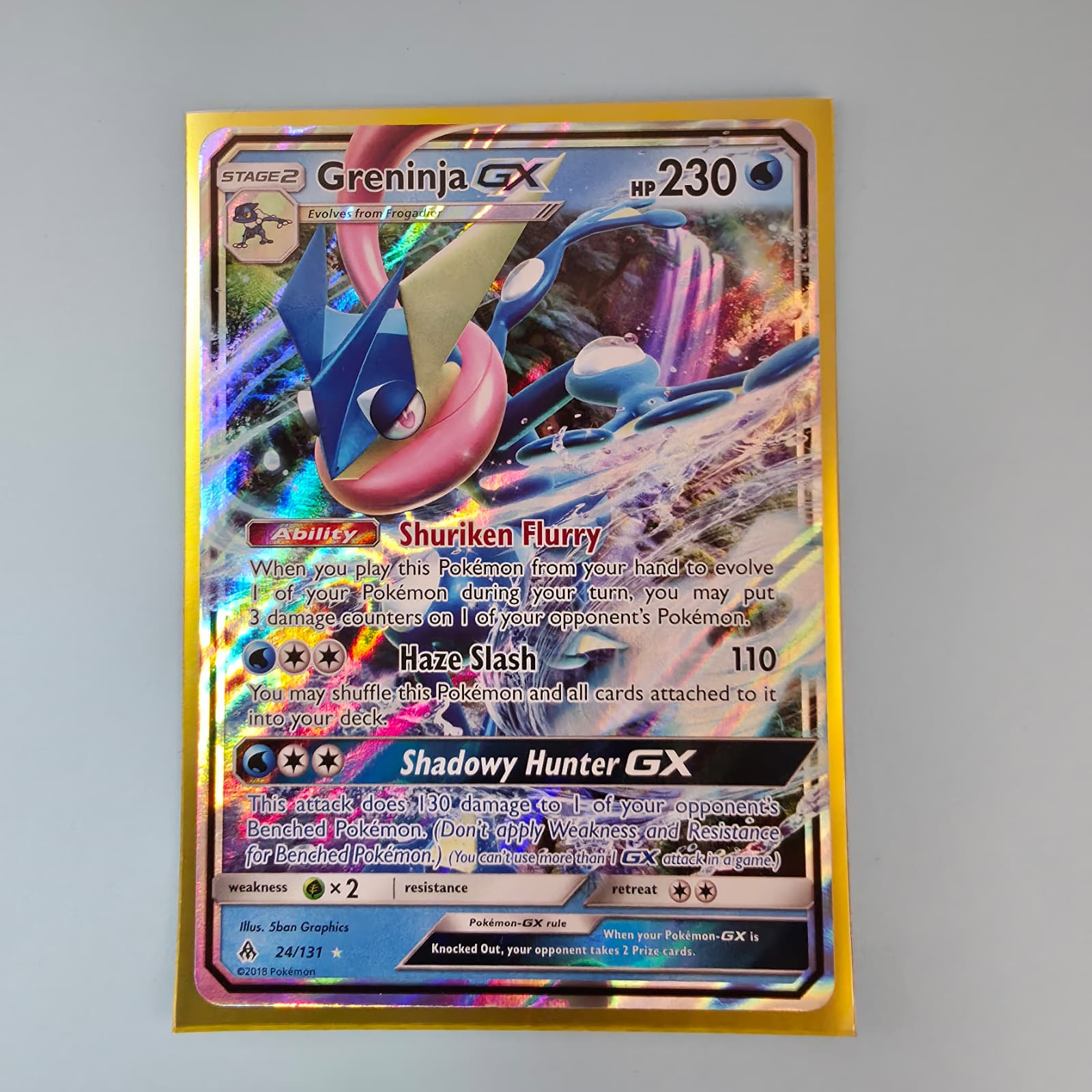 Product photo for Greninja-GX – 24/131 Ultra Rare Forbidden Light Pokémon TCG English