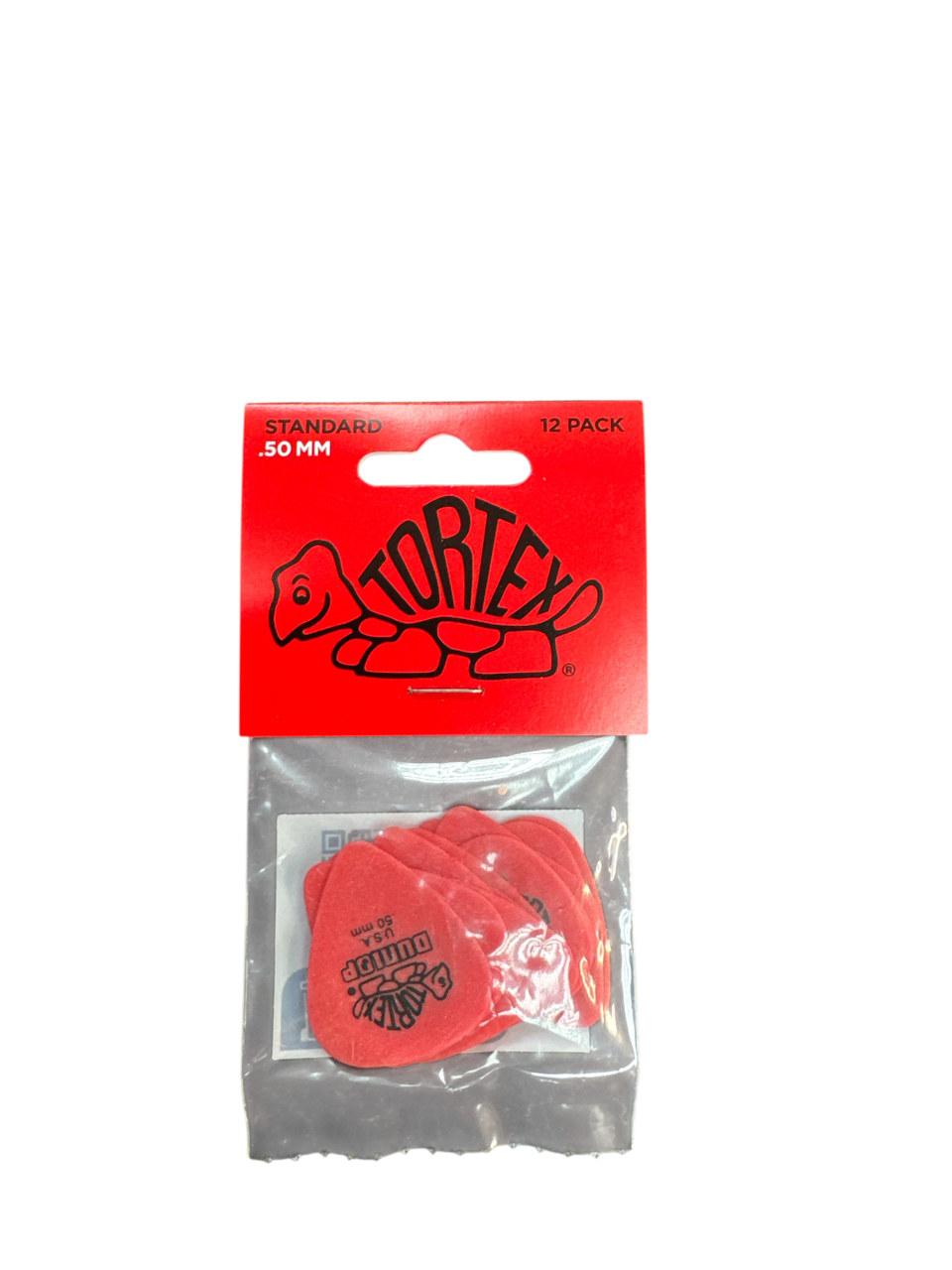 Product photo for Dunlop Picks Tortex Standard Red 0.50mm pack 12