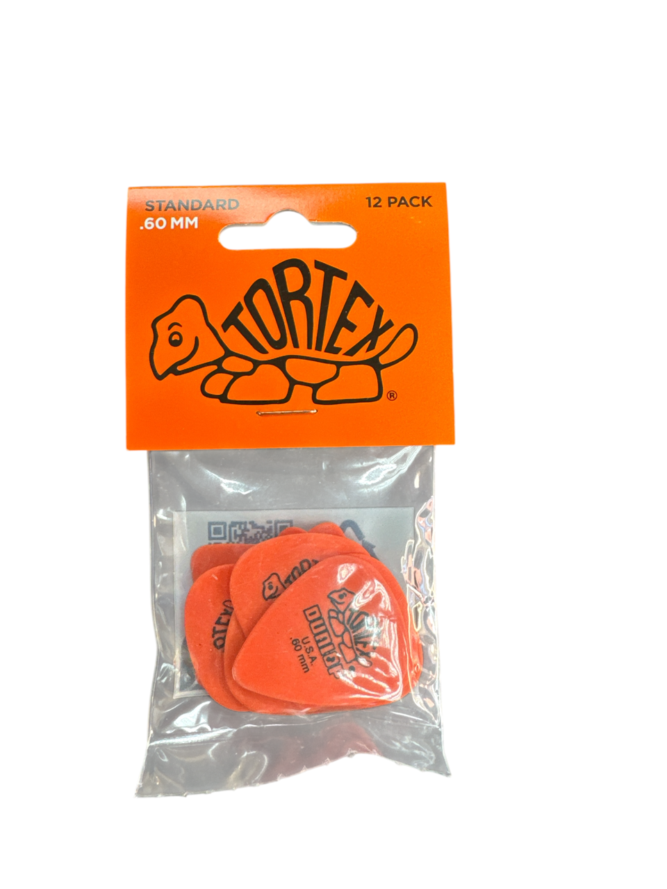 Product photo for Dunlop Picks Tortex Standard Orange 0.60mm pack 12