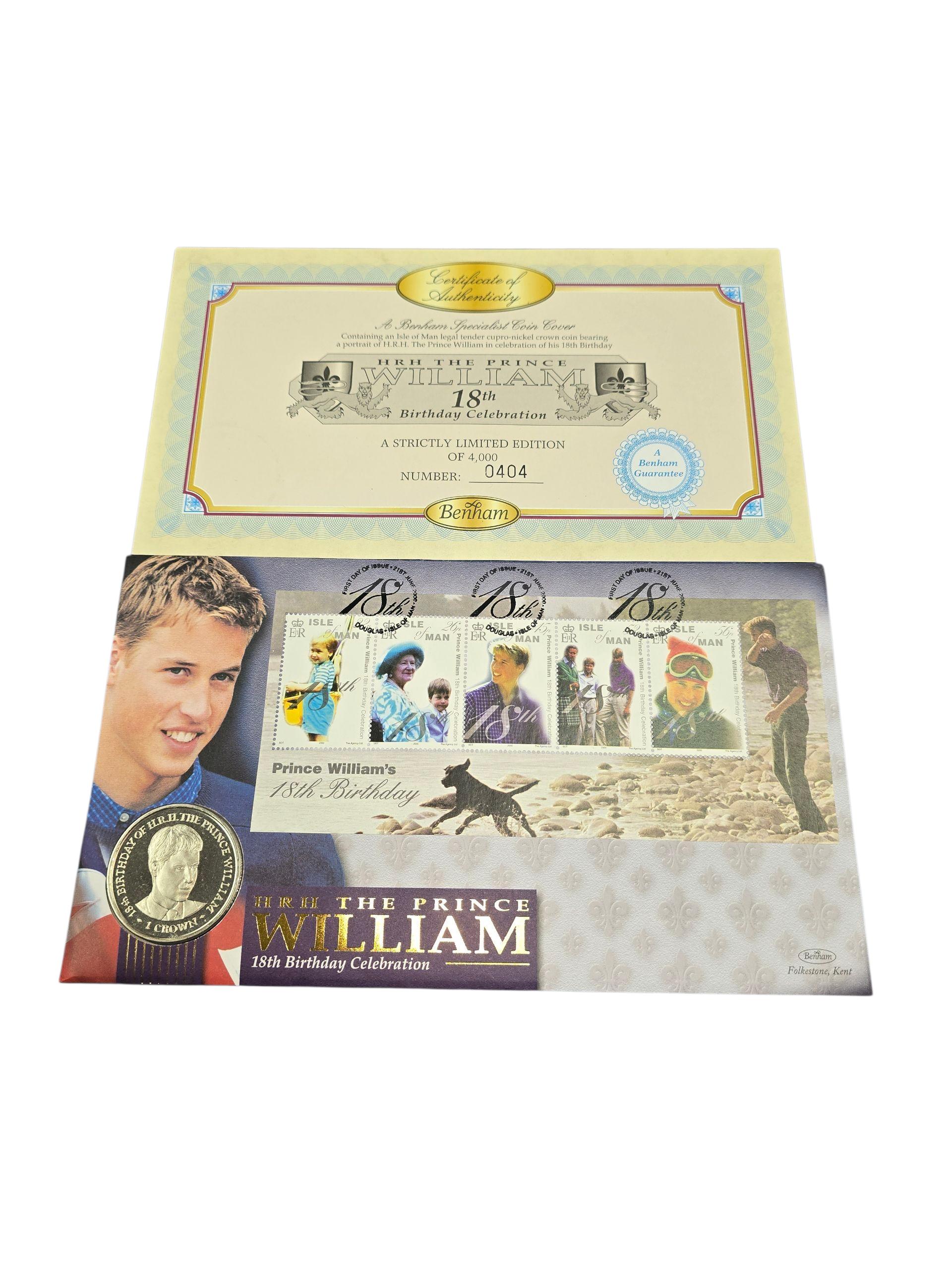 Product photo for HRH The Prince William 18th Birthday Celebration - Benham Specialist Coin Cover