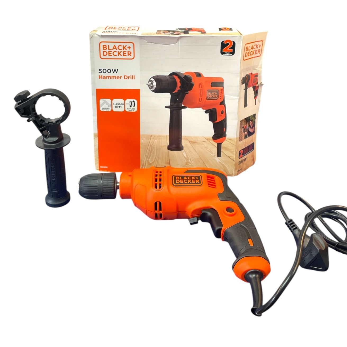 Product photo for Black and Decker 500W hammer Drill